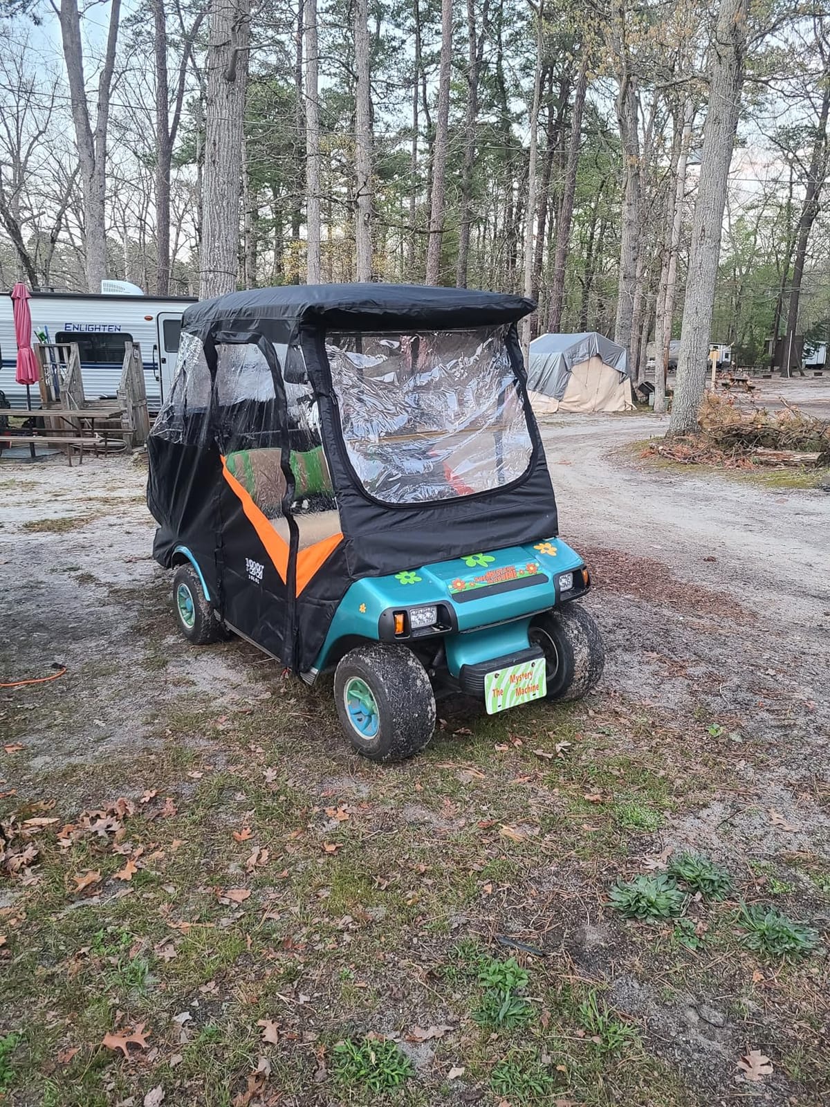 10L0L Golf Cart Driving Enclosure for Club Car DS, 2+2 Passenger Short Roof, Waterproof Windproof Heavy Duty 600D Rain Cover with 4-Sided Clear Windows & Durable Door Zipper, All-Weather Protection customer photo 2