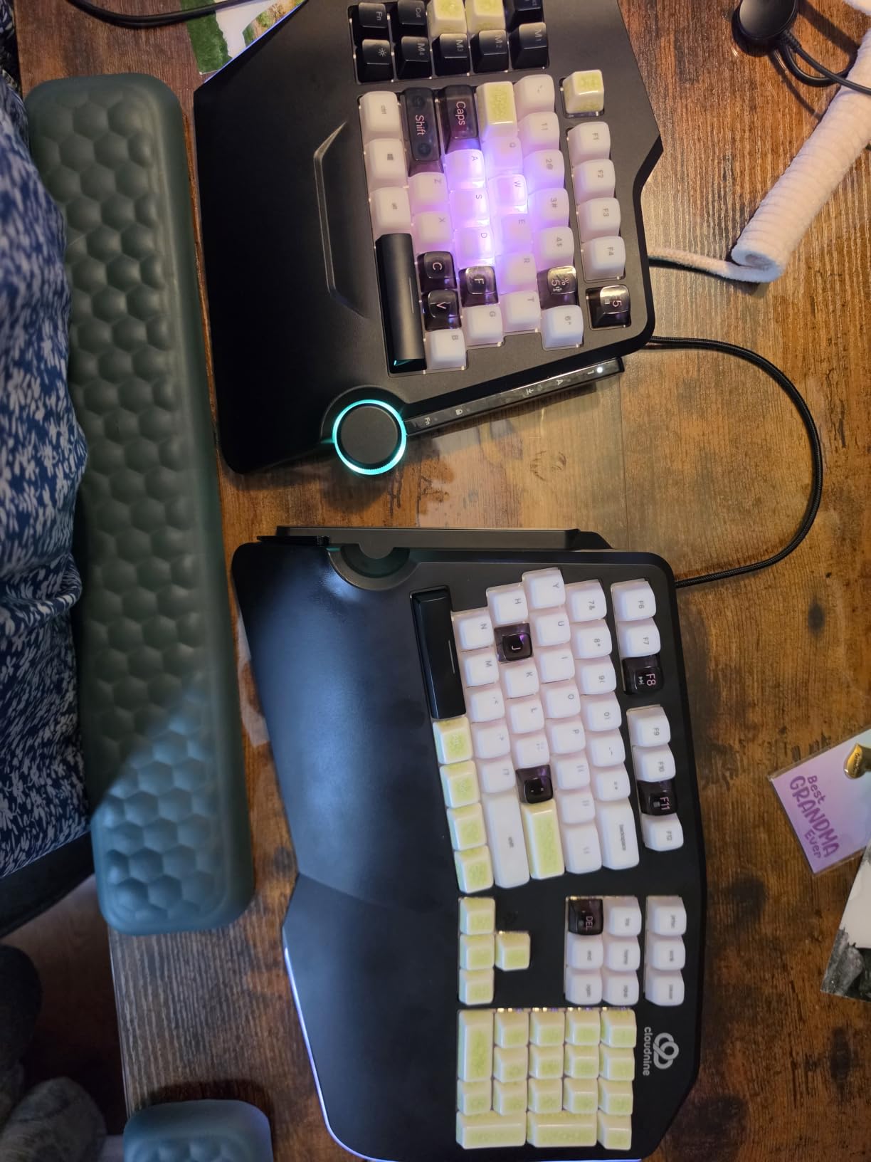 Cloud Nine C989 Ergonomic Mechanical Keyboard for PC - Kailh Linear Red Switches - RGB Light Up LED Backlit with USB - Ergo Split Key Board with Macro customer photo 1