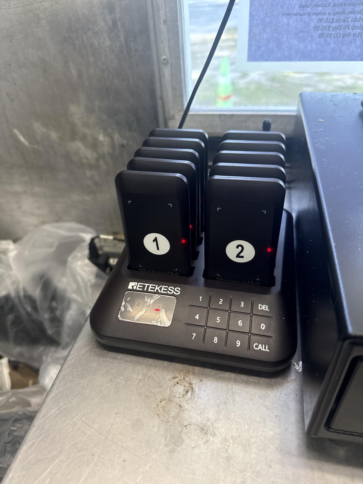 Retekess TD157 Restaurant Pager System, Pagers for Restaurants, 16 Buzzers | for Food Truck, Bars, Food Court, 984ft Long Range, Set with Vibration, Flashing and Buzzer customer photo 2