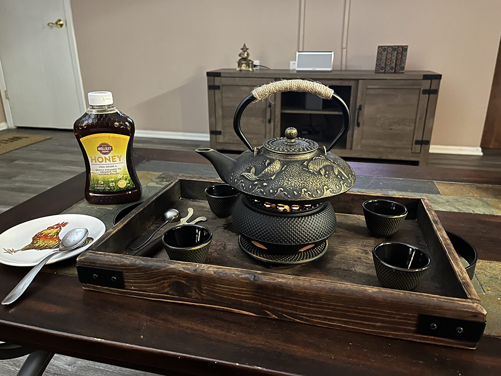 Ufine Koi Fish Cast Iron Teapot Set Stove Top 26 oz Tea Kettle with 4 Cups customer photo 1