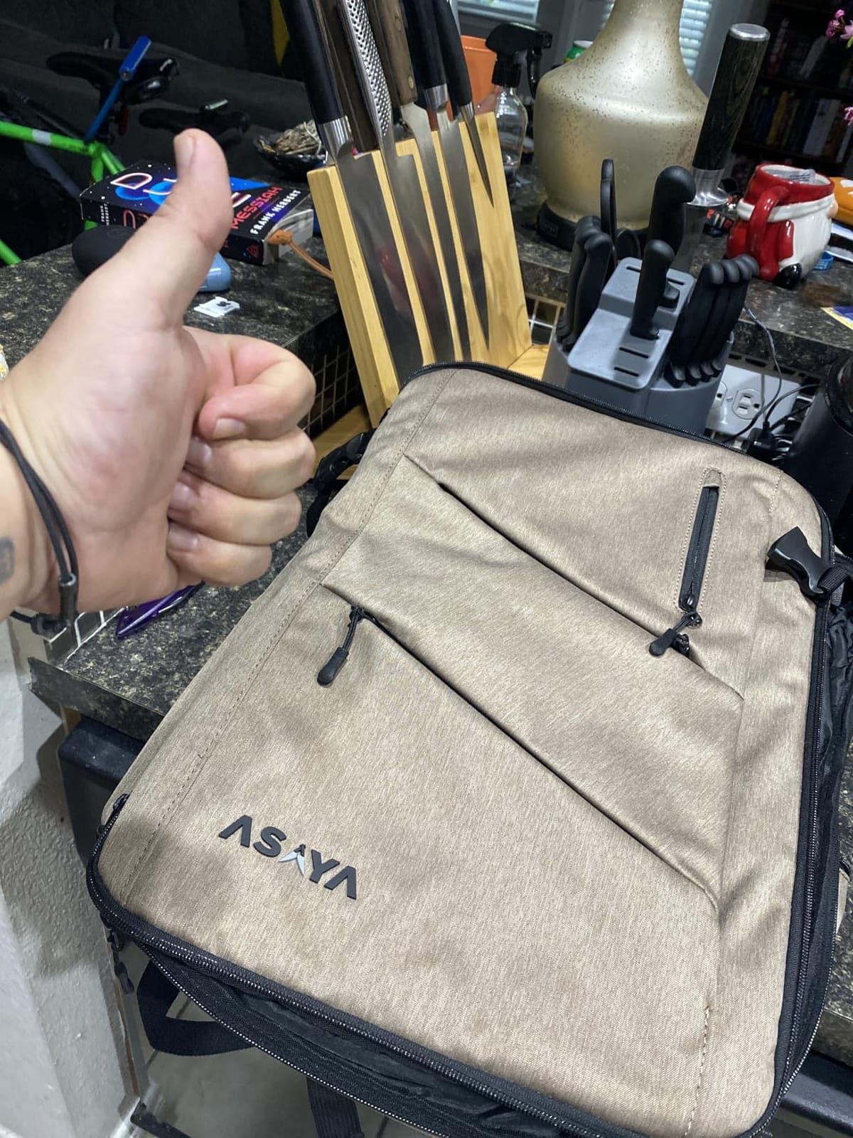 Asaya Chef Knife Backpack with 20-Pocket Knife Roll Bag - Over 30 Storage Pockets Chef Bag, Professional Backpack for Chefs and Culinary Students – Knives Not Included (Black) customer photo 2