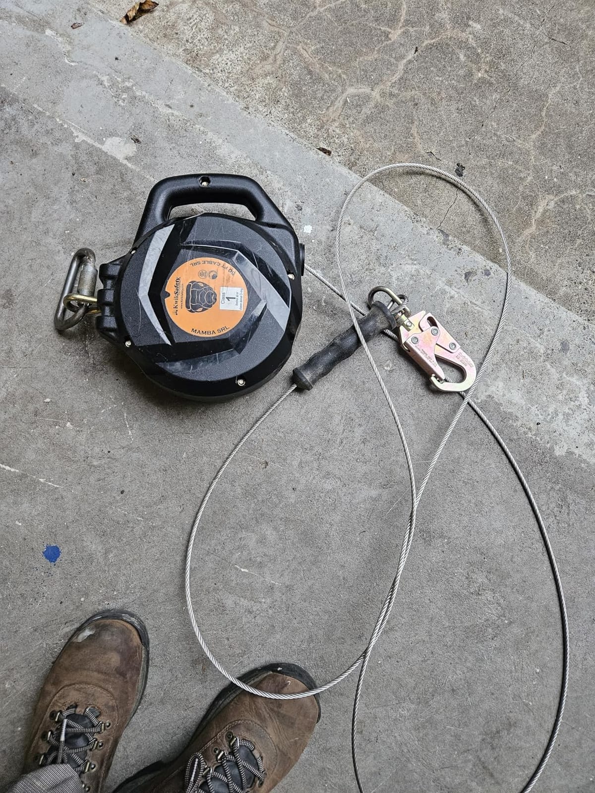 KwikSafety Charlotte, NC - Mamba 33' Self Retracting Lifeline [Carbonate + Integrated Handle] Class 1 Cable SRL ANSI OSHA Retractable Fall Arrest Safety Roofing Construction Gear customer photo 2