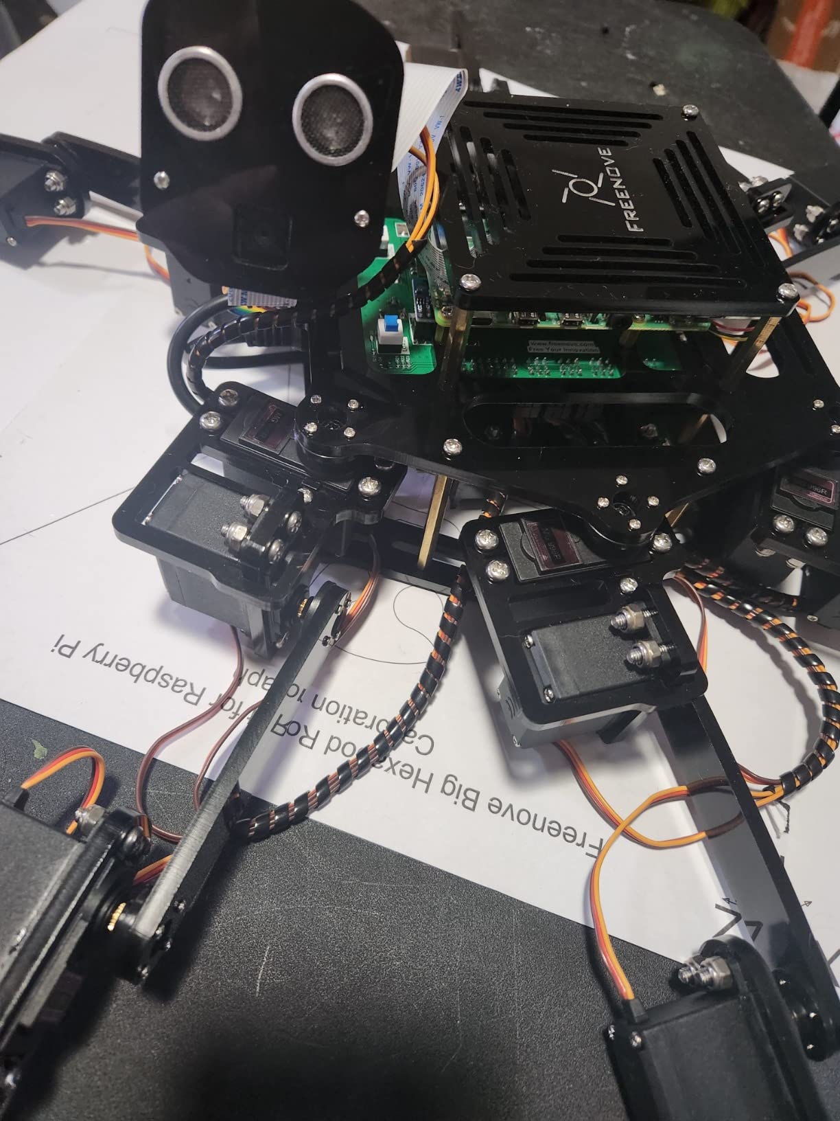 Freenove Big Hexapod Robot Kit for Raspberry Pi 5 4 B 3 B+ Zero 2 W, Walking, Self Balancing, Face Recognition, Ultrasonic Ranging, App Control, Camera, Servo (Raspberry Pi NOT Included) customer photo 2
