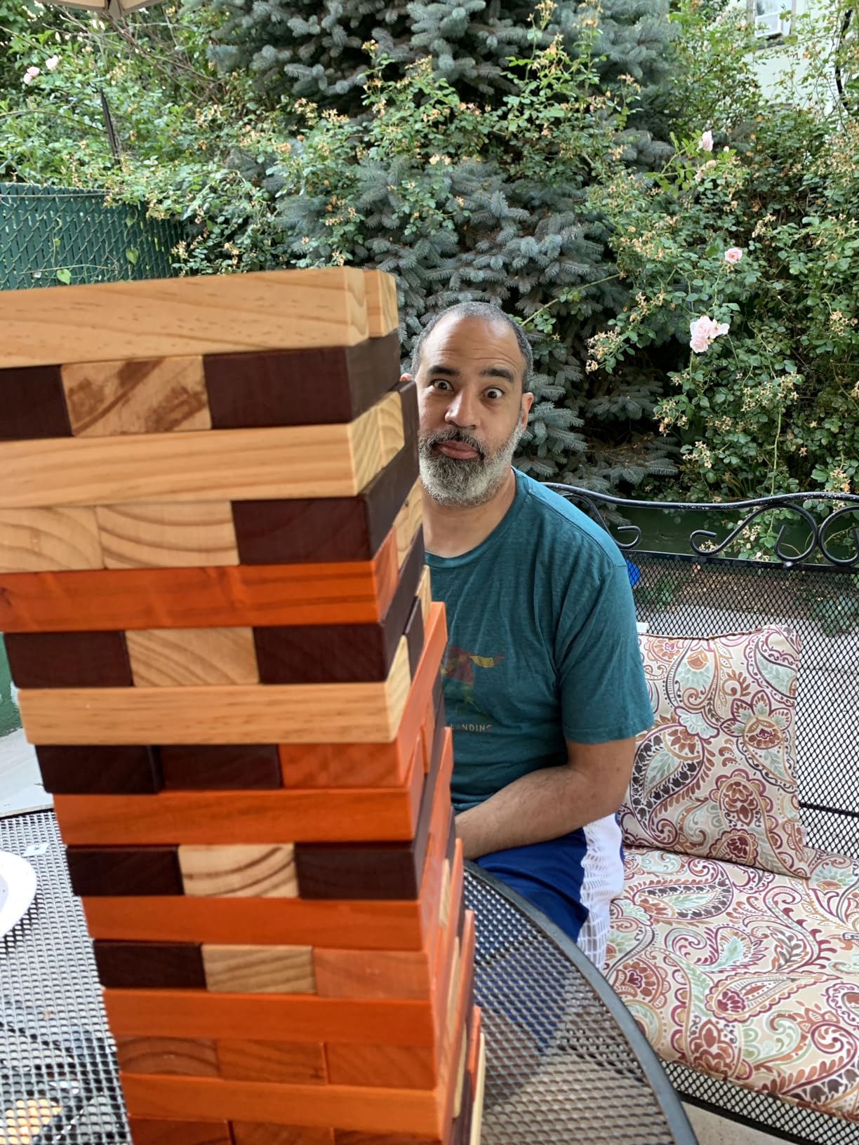 Swooc Games - Reclaimed Giant Tower Game (Weather Resistant) 60 Blocks + Storage Crate/Outdoor Game Table | Stacks up to 5ft | Giant Outdoor Tower for Adults | Large Yard Activity | Jumbo Lawn Fun customer photo 2