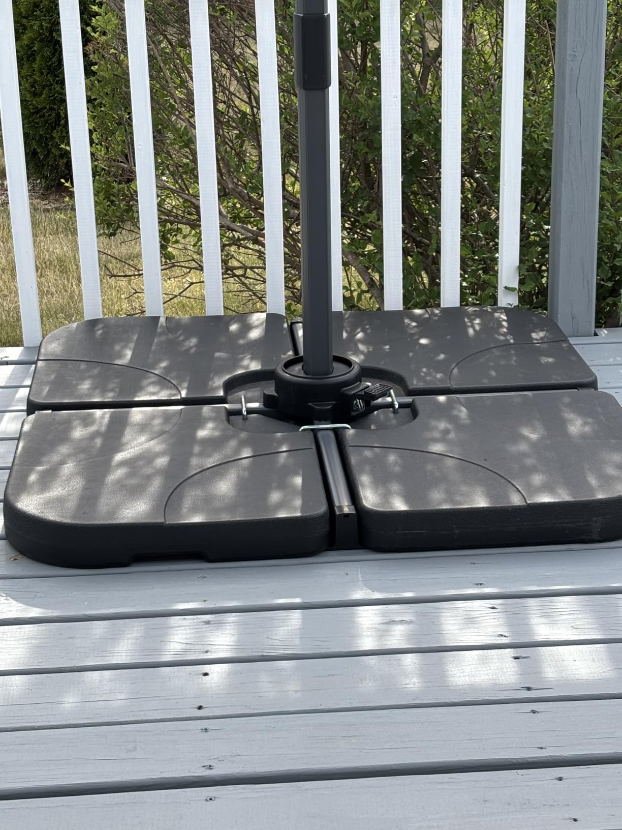PURPLE LEAF Cantilever Umbrella 9' x 11.5' Rectangle 360° Rotation Grey customer photo 1