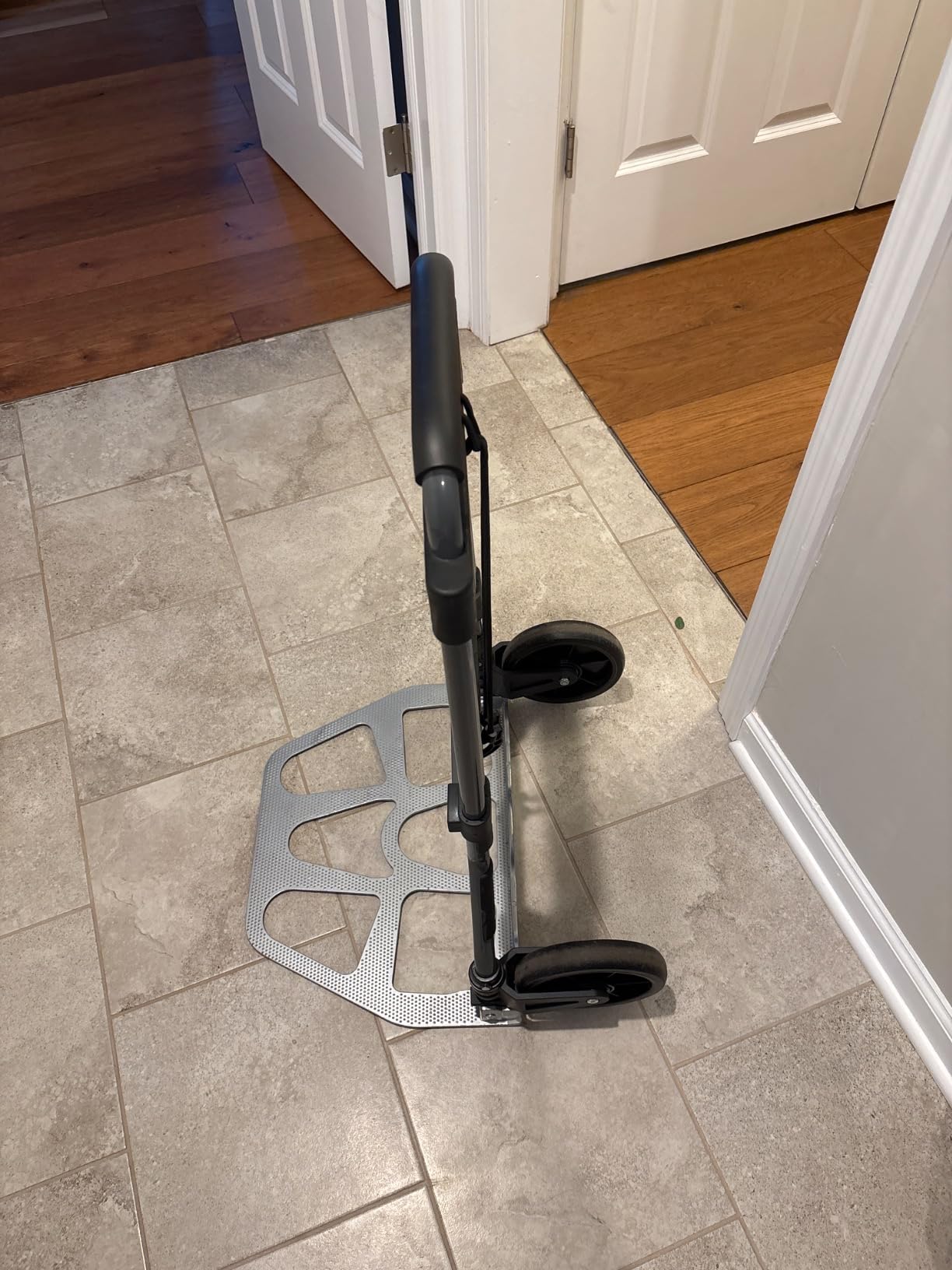 Leeyoung Folding Hand Truck and Dolly,309 lb Capacity Aluminum Portable Cart with Telescoping Handle and PP+EVA Wheels customer photo 1