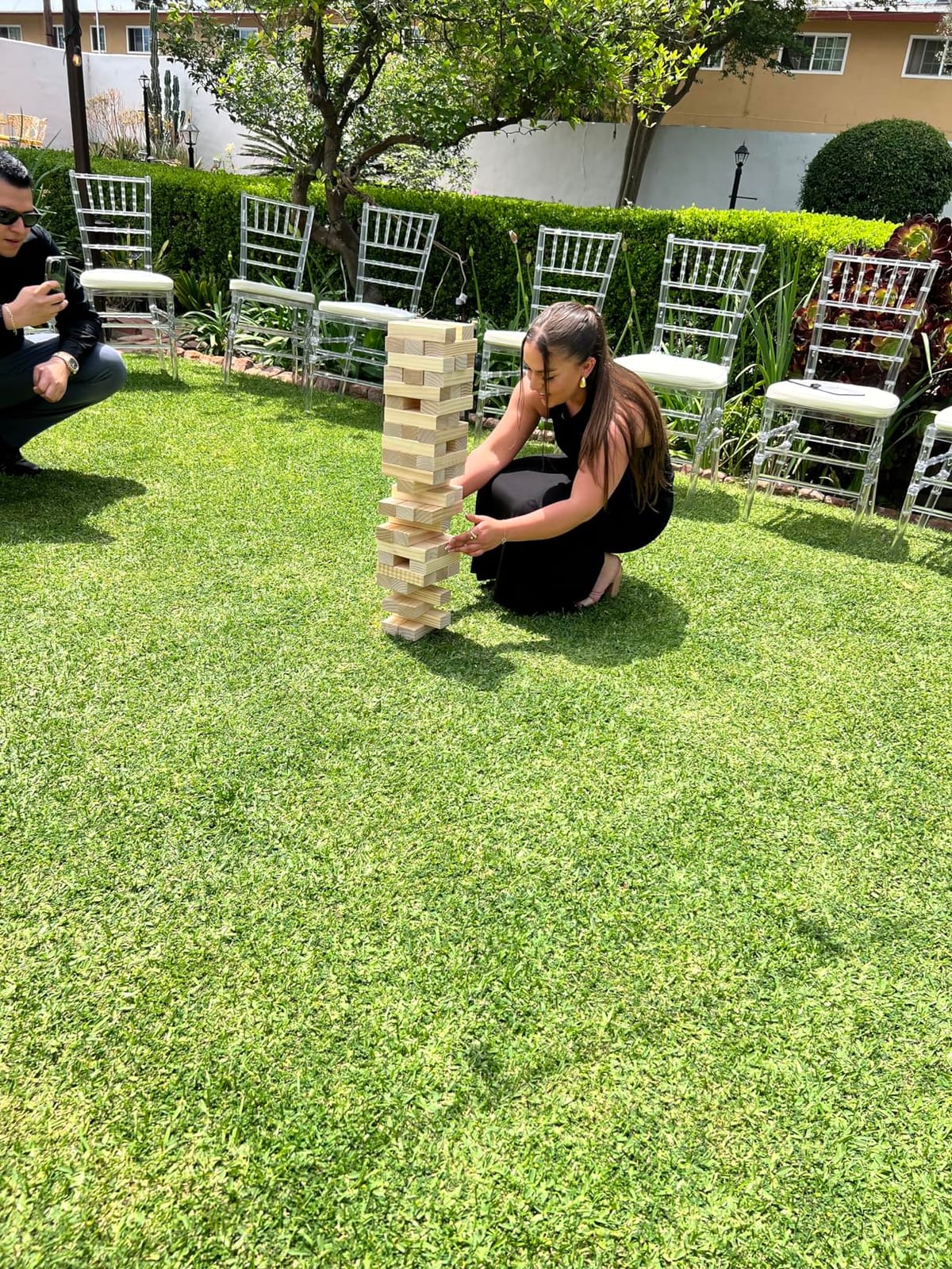 Outdoor Games Large Tumble Tower 54 Wood Blocks Stacking Game 4 FT Tall customer photo 1
