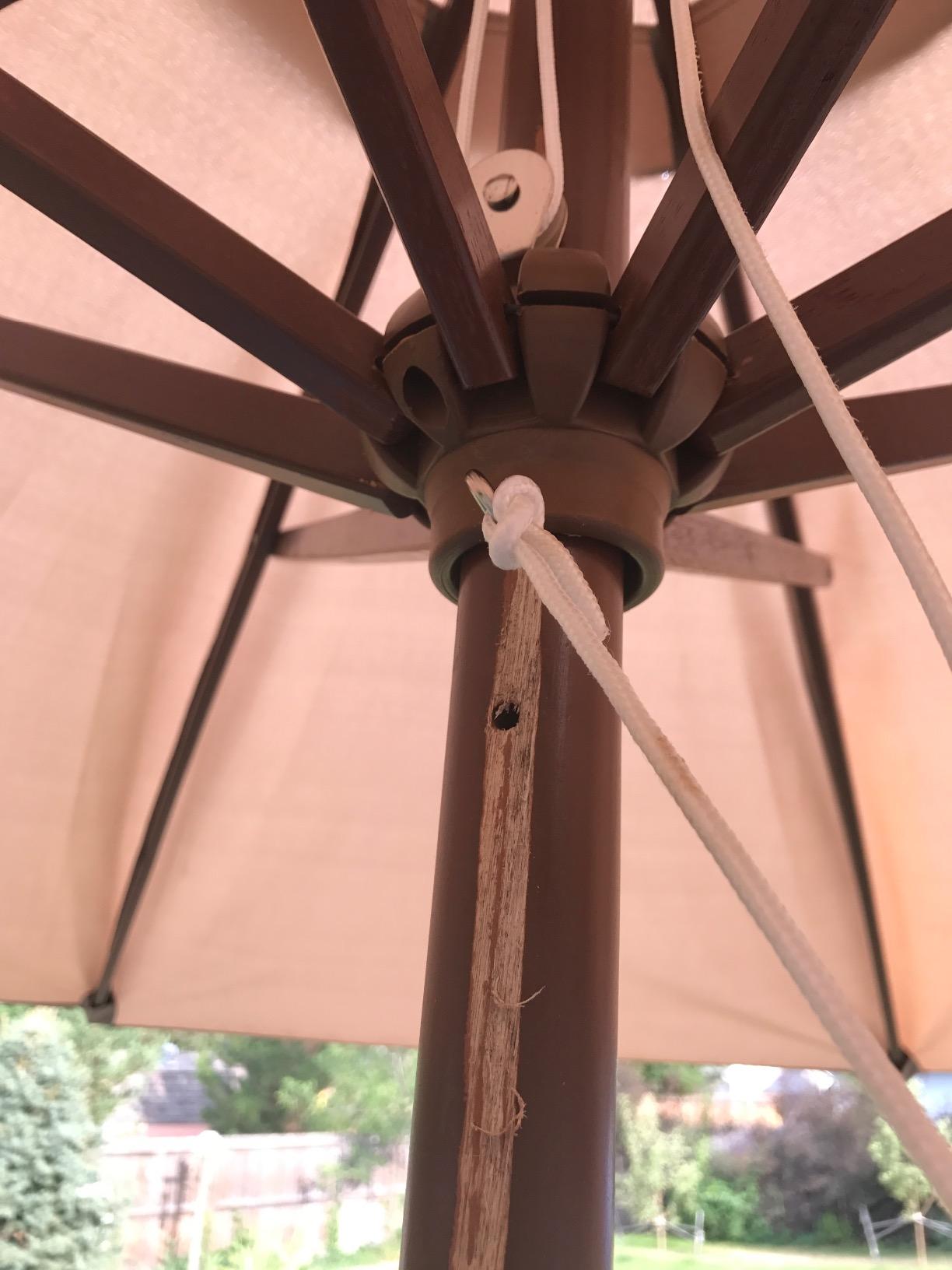 Yescom 9FT Coastal Solid Wood Umbrella Pulley Lift Commercial Base Included | for Seaside Restaurant Terrace Poolside Beach Club Beer Garden Outdoor Shade customer photo 2