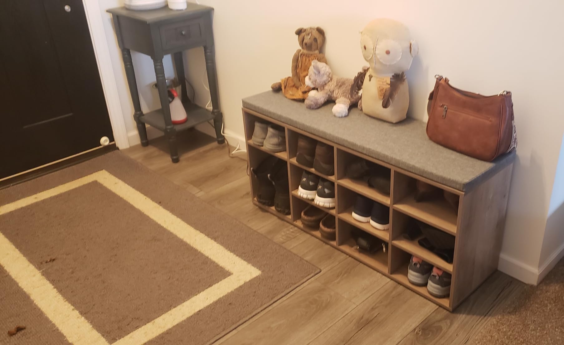 DINZI LVJ Shoe Storage Bench with Cushion, 31.5