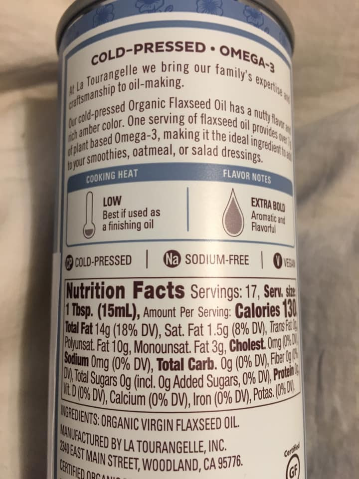 La Tourangelle Organic Virgin Flaxseed Oil, Liquid, for Cooking, 8.45 fl oz customer photo 2