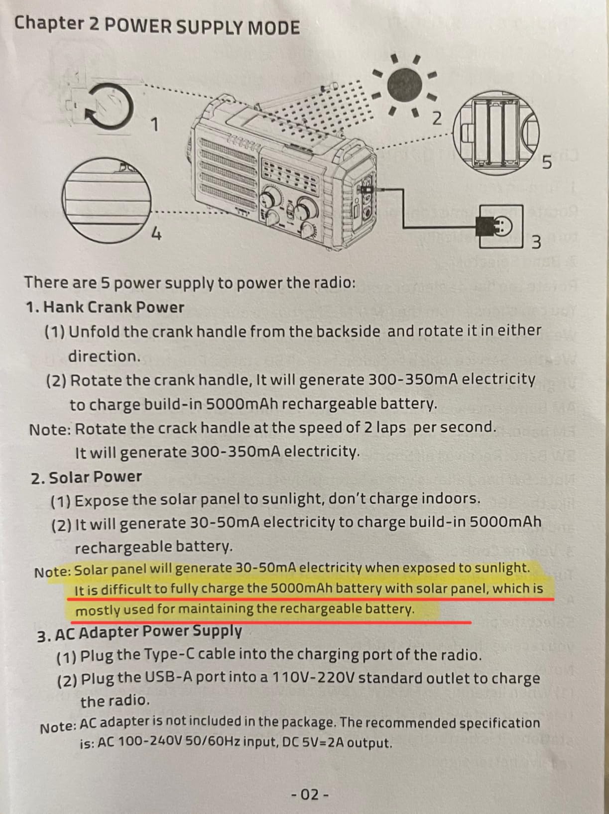Raynic Emergency Radio, 5000mAh/18500mWh Weather Radio, Solar Hand Crank Radio with AM/FM/SW/NOAA Alert, Cell Phone Charger, Headphone Jack, Flashlight and SOS Siren customer photo 2