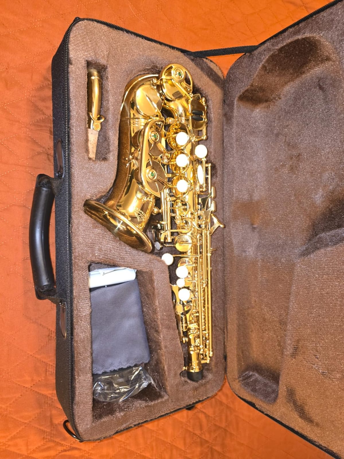 EASTROCK Bb Curved Soprano Saxophone Golden for Beginners Students customer photo 1