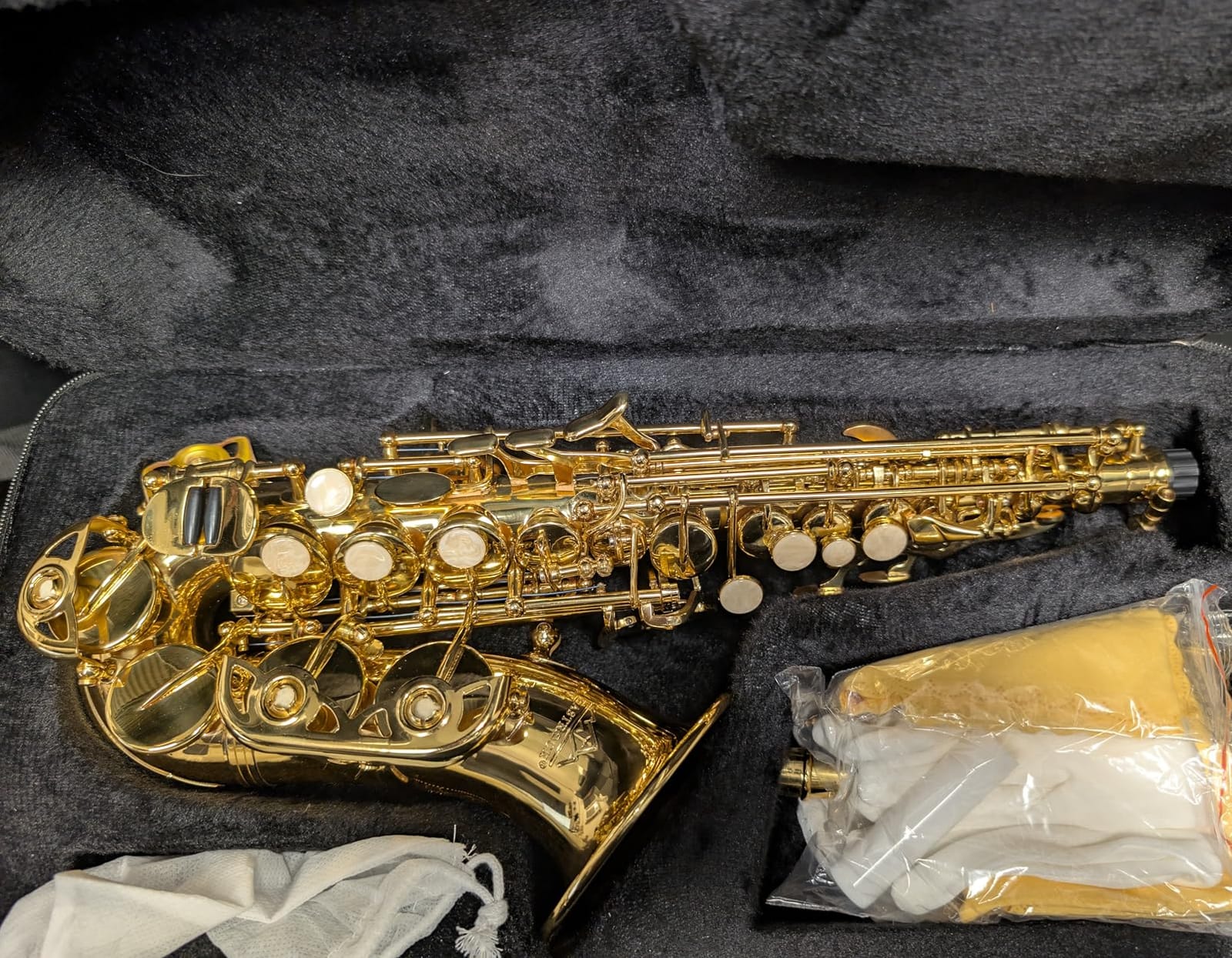 EASTROCK Bb Curved Soprano Saxophone Golden for Beginners Students customer photo 2