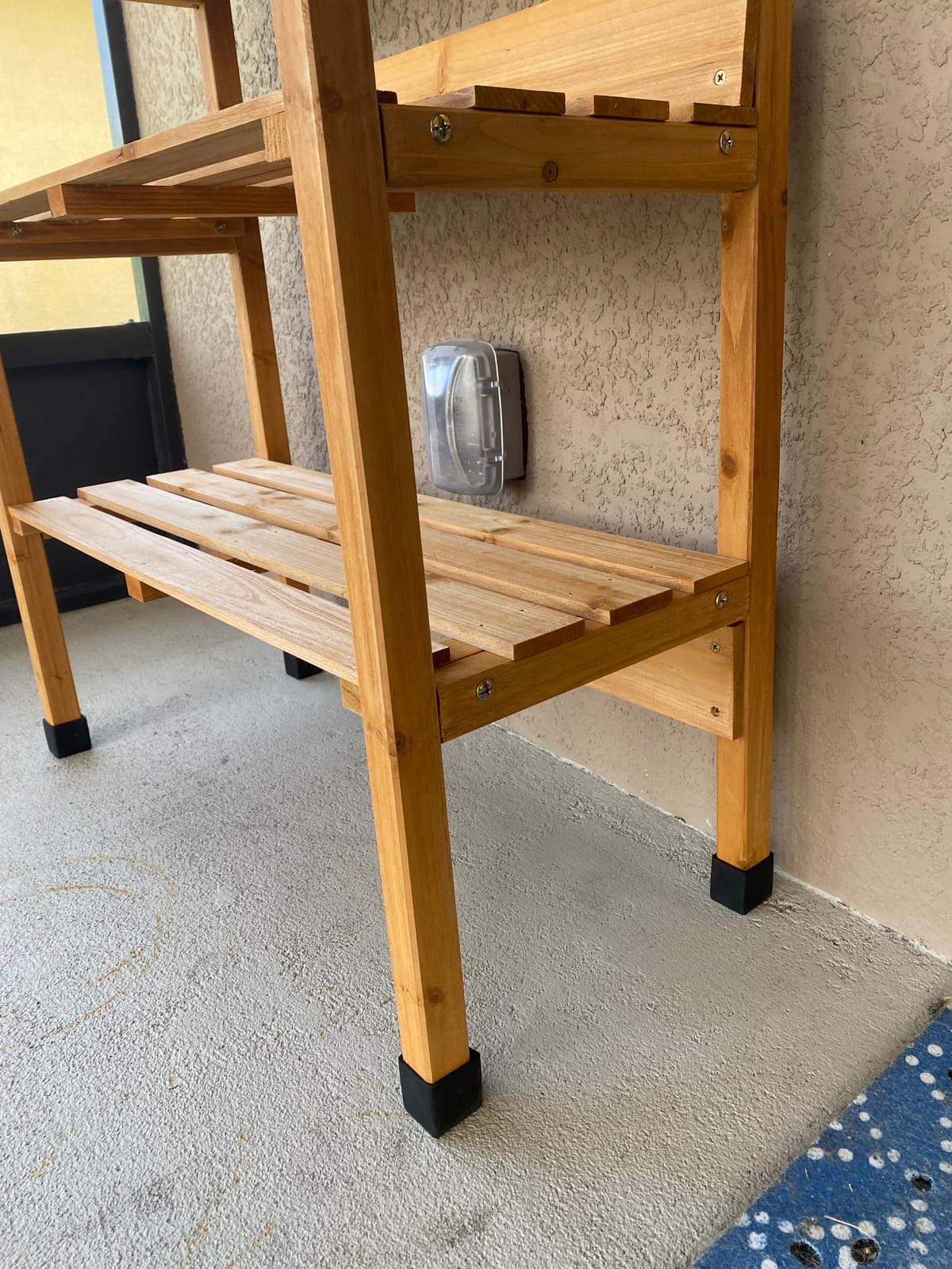 Topeakmart Potting Bench, Metal Top Garden Table for Outdoors,Natural Wood customer photo 2