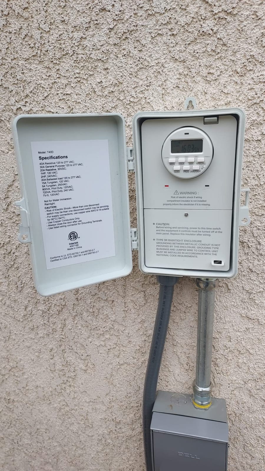 SURAIELEC Digital Pool Timer, 40Amp 2HP, 120/240/277VAC, 24-Hour Display customer photo 1