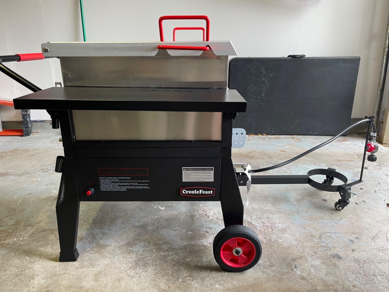 Creole Feast CFB1001A 90 QT Crawfish Boiler Black | Single Sack Propane Gas Cooker with Folding Cylinder Mounting Bracket and Stirring Paddle for Seafood & Crawfish Season customer photo 1