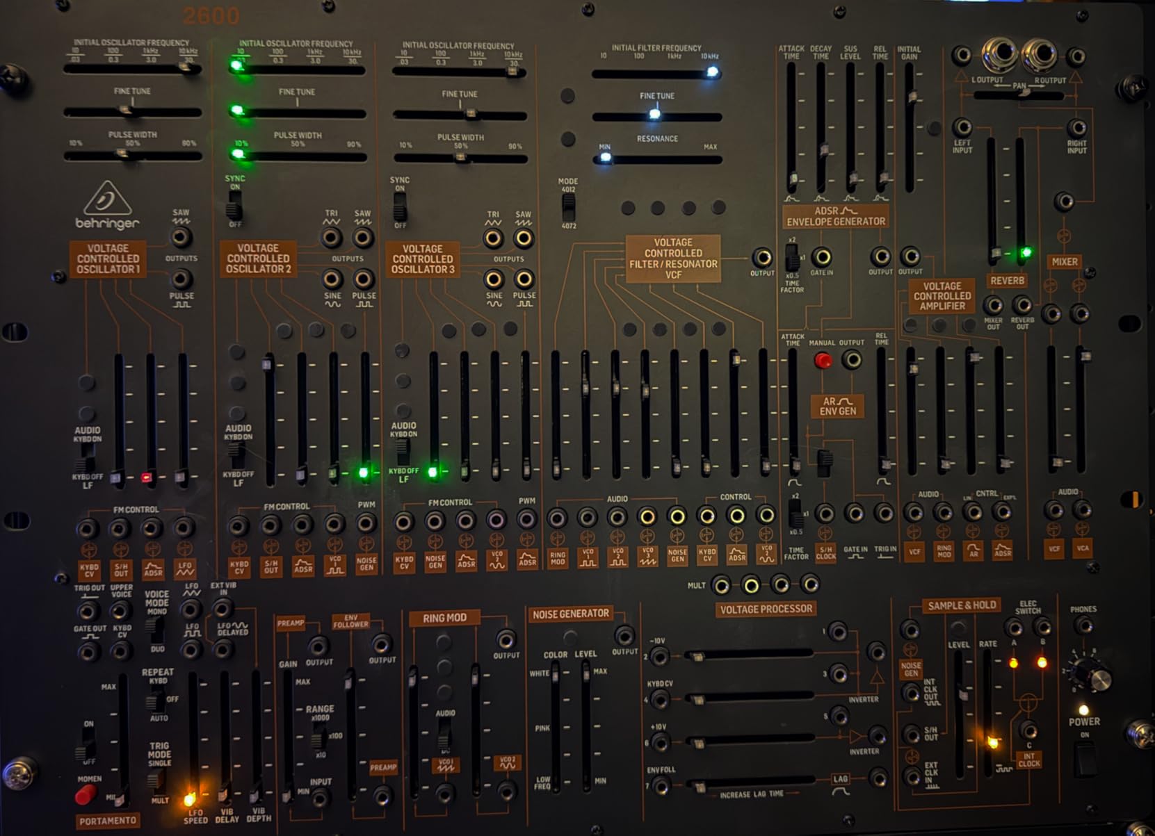 Behringer 2600 GRAY MEANIE Special Edition Semi-Modular Analog Synthesizer with 3 VCOs, Multi-Mode VCF and Spring Reverb in 8U Rack-Mount Format customer photo 1