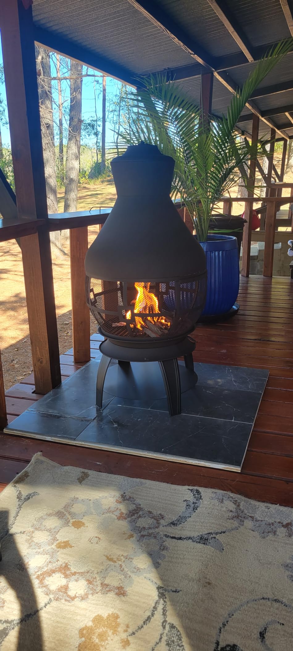 Giantex Wood Burning Chiminea, Heavy Duty Fireplace Chiminea for Patio customer photo 2