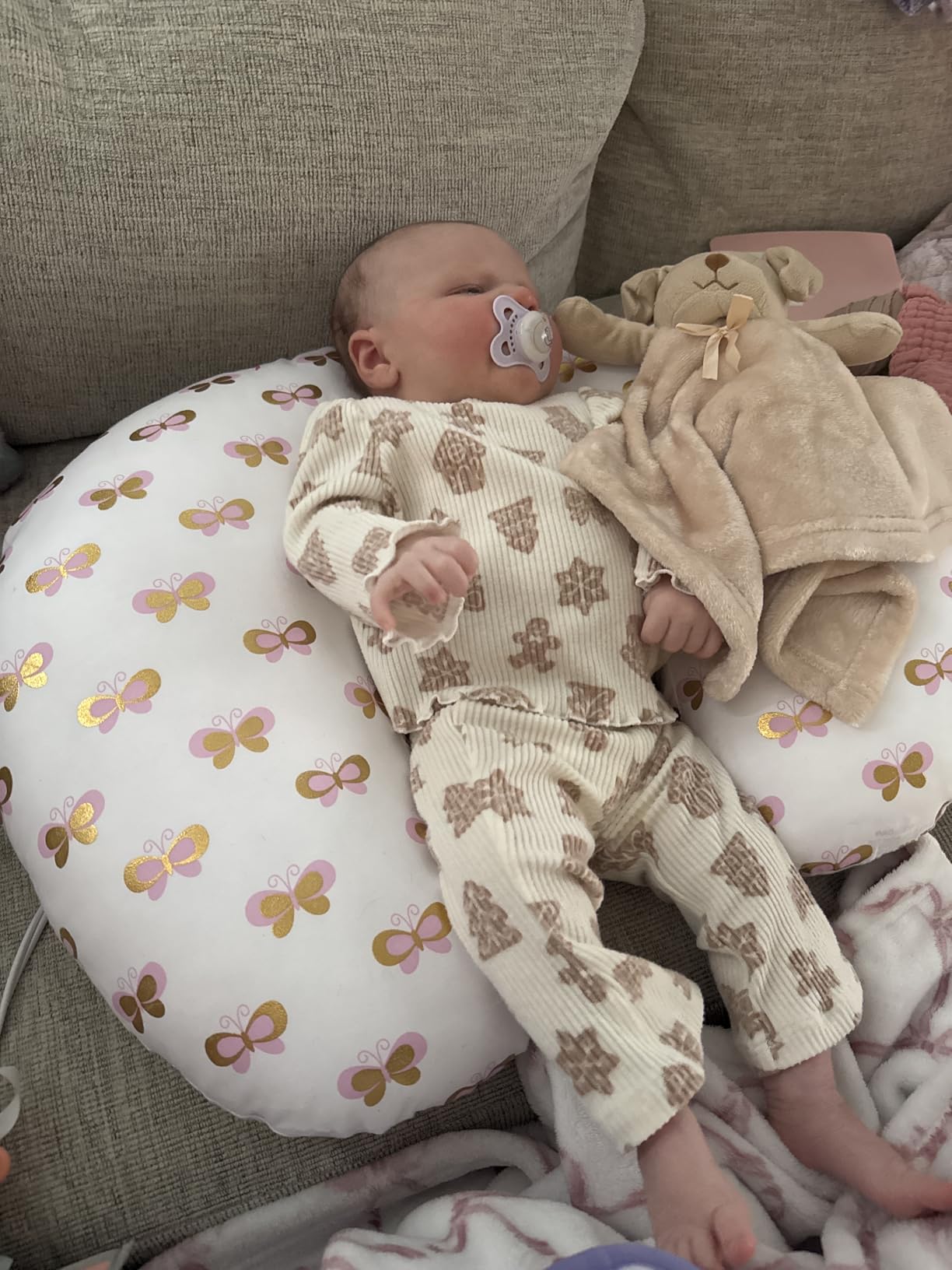 Little Grape Land Nursing Pillow for Infants, Extra Firm Breastfeeding Pillows, Baby Pillow for Nursing, Bottle Feeding with Machine Washable Cover & Breathable Filling customer photo 1