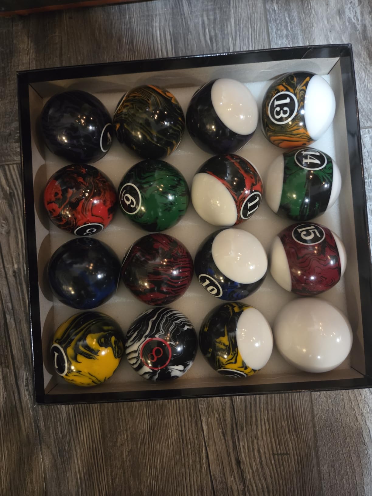 Billiard Balls Set Pool Table Balls Marble-Swirl & Classic Style 16 Ball Set customer photo 2