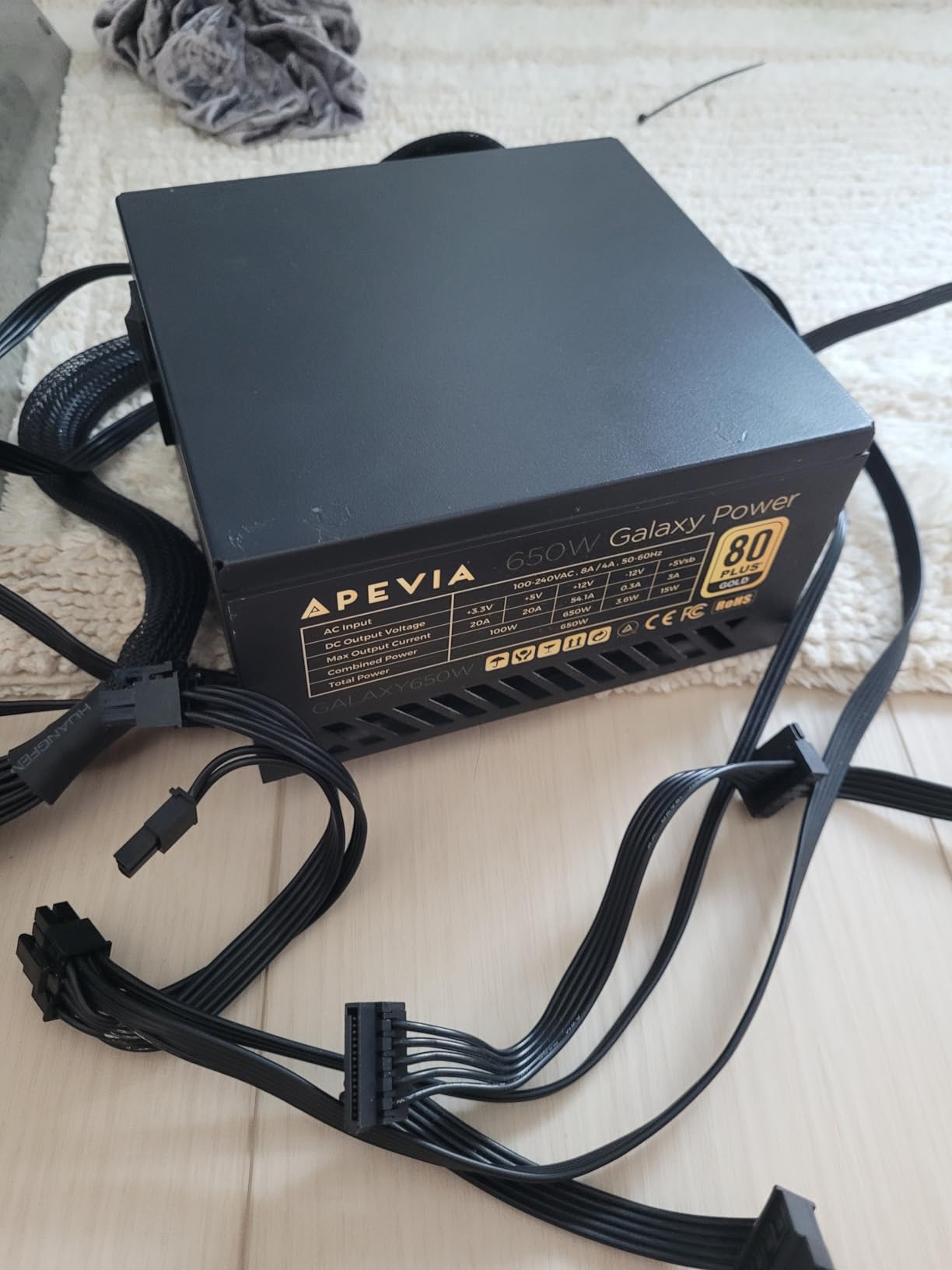 Apevia ATX-GX650W Galaxy 650W 80+ Gold Certified Active PFC ATX Semi-Modular Quiet Gaming Power Supply customer photo 2
