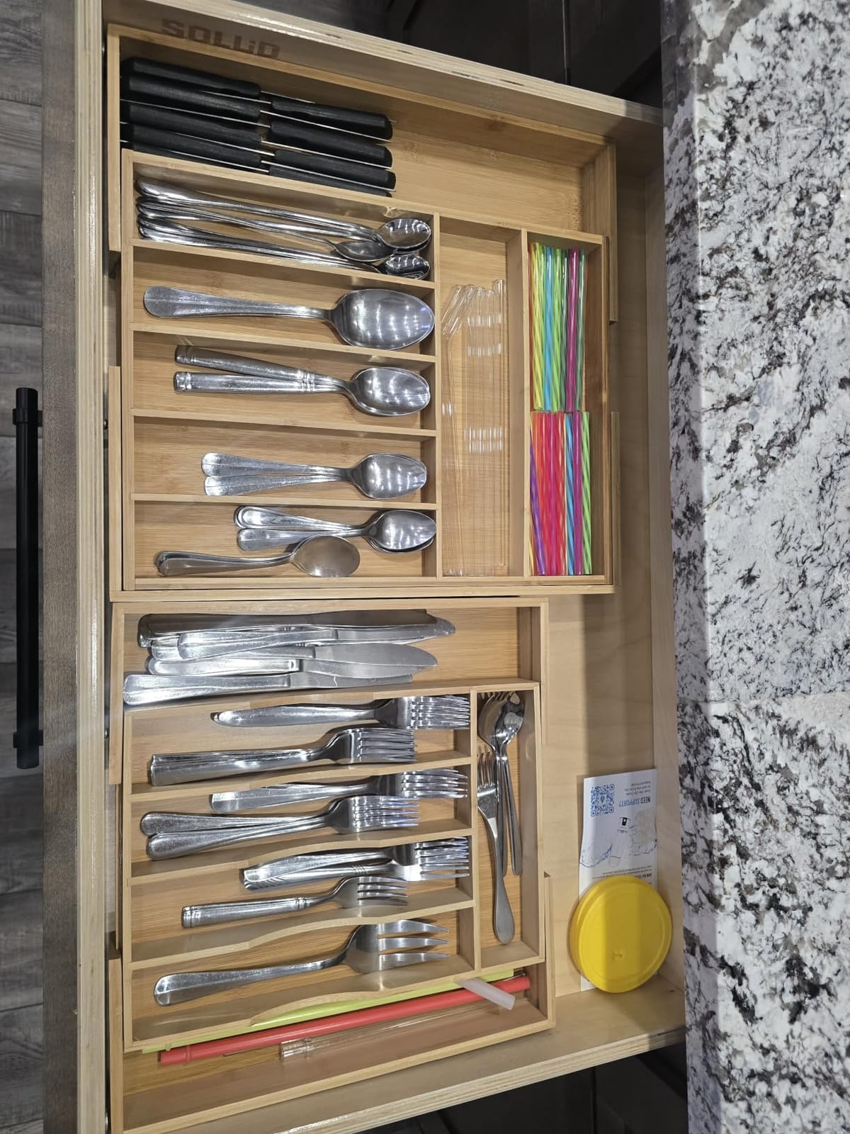 Expandable Bamboo Kitchen Drawer Organizer for Cutlery and Utensils, Adjustable Bamboo Wood Cutlery Tray in Drawer for Flatware and Silverware in Kitchen, (Natural) customer photo 1