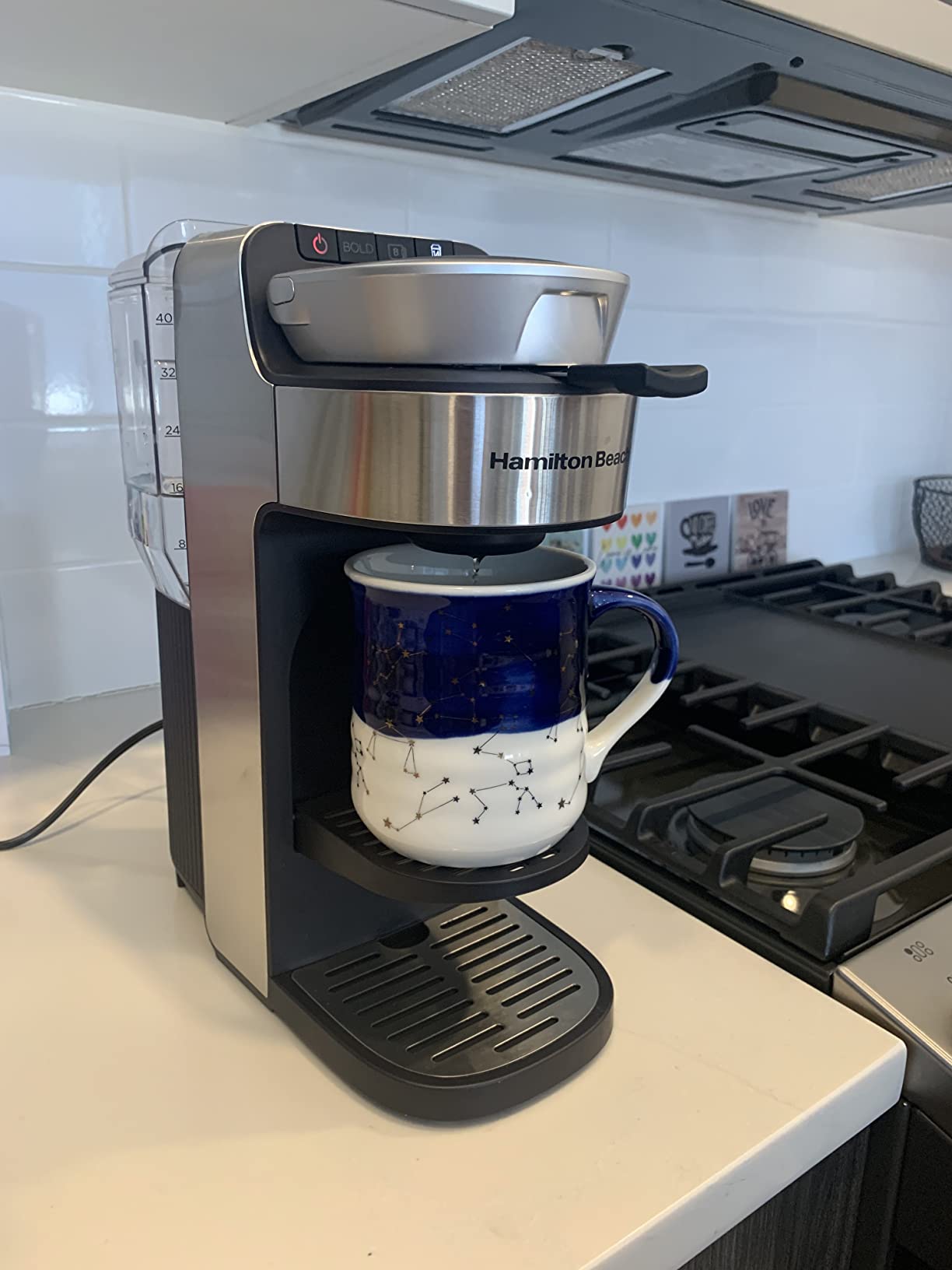 Hamilton Beach The Scoop Single Serve Coffee Maker & Fast Grounds Brewer for 8-14oz. Cups, Brews in Minutes, 40oz. Removable Reservoir, Stainless Steel (49987) customer photo 1