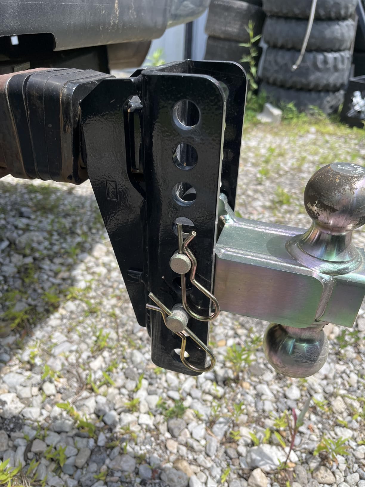Adjustable Gooseneck Drawbar Trailer Hitch - 20,000 LBS, Fits 2 and 2-5/16 Inch Balls, US Gov Tested & Certified, Gooseneck Trailer Hitch Adapter for RV Towing, Motorcycles & Powersports customer photo 1