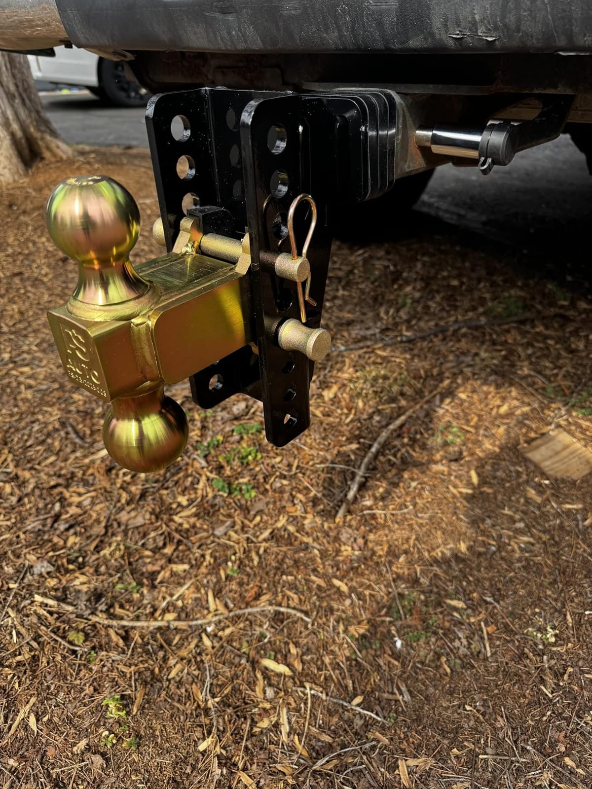 Adjustable Gooseneck Drawbar Trailer Hitch - 20,000 LBS, Fits 2 and 2-5/16 Inch Balls, US Gov Tested & Certified, Gooseneck Trailer Hitch Adapter for RV Towing, Motorcycles & Powersports customer photo 2