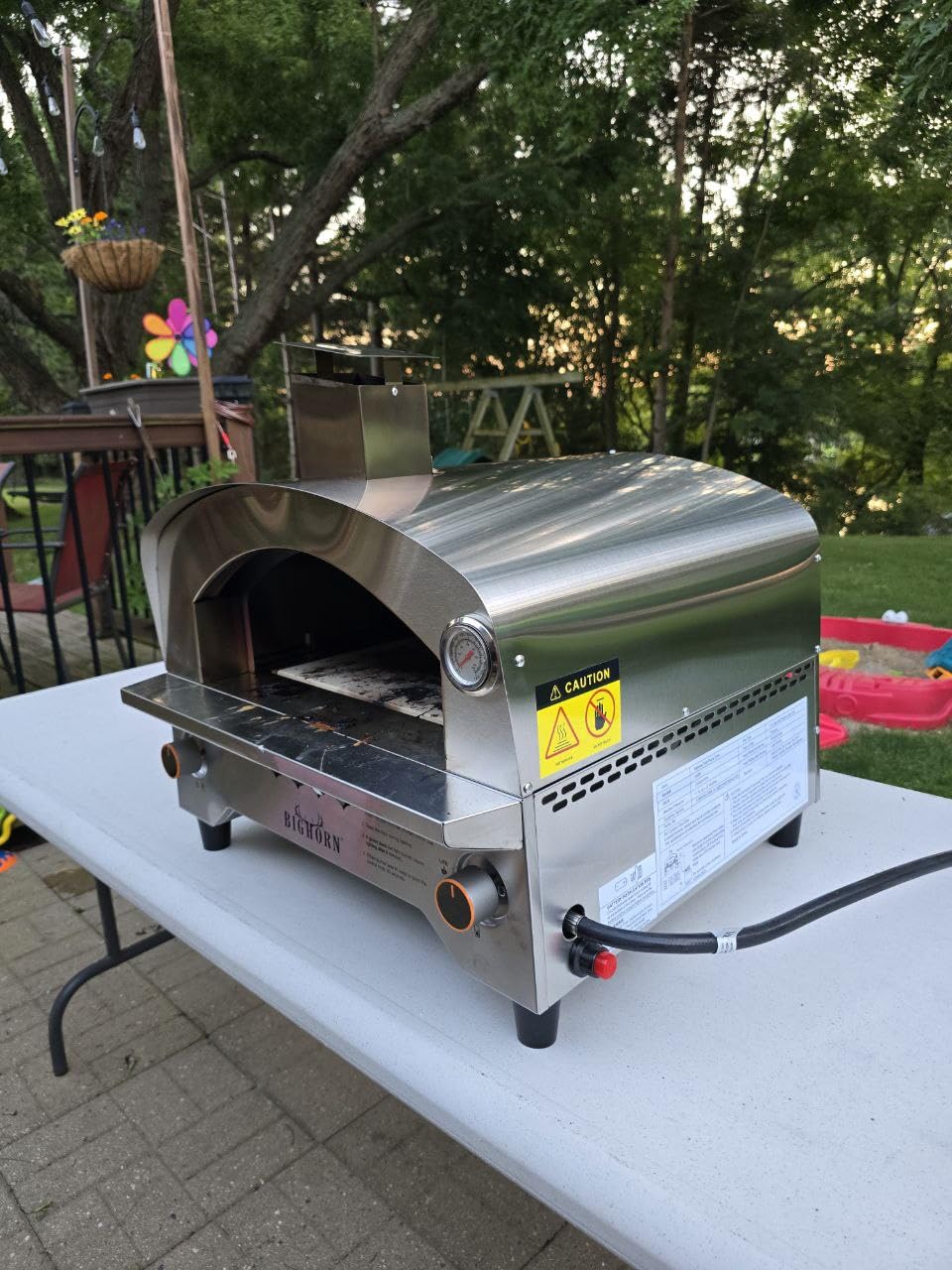 BIG HORN Gas Pizza Oven, Portable Propane Pizza Oven with 15 inch Pizza Stone, Stainless Steel Pizza Maker for Outdoor Cooking customer photo 1