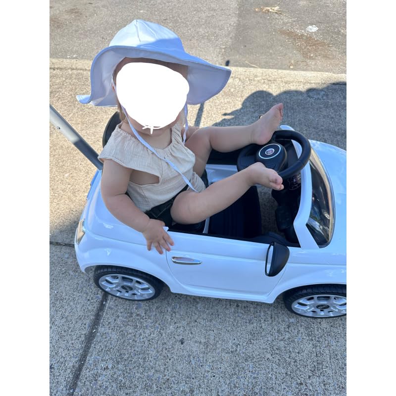 Best Ride On Cars Fiat 500 Push Car, with Stroller, Adjustable Footrest and Handle, Horn, Music, Stable Wheels, For Kids Aged 2-3 Years, 37 x 19 x 12 inches, Large, White customer photo 1