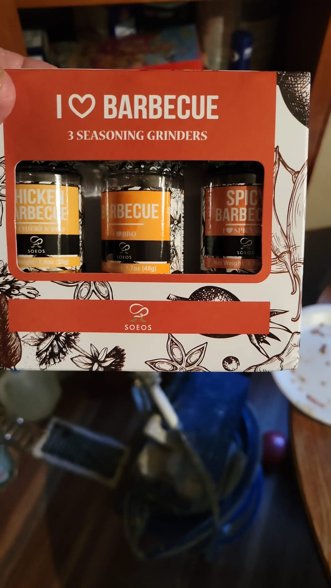 Soeos Spice Seasoning Set, Pack Of 9, 16.28 OZ (461g) | Barbecue, Garlic & Pepper, with Integrated Grinders, Salt and Pepper Grinder Set, Seasoning Gift Set customer photo 1