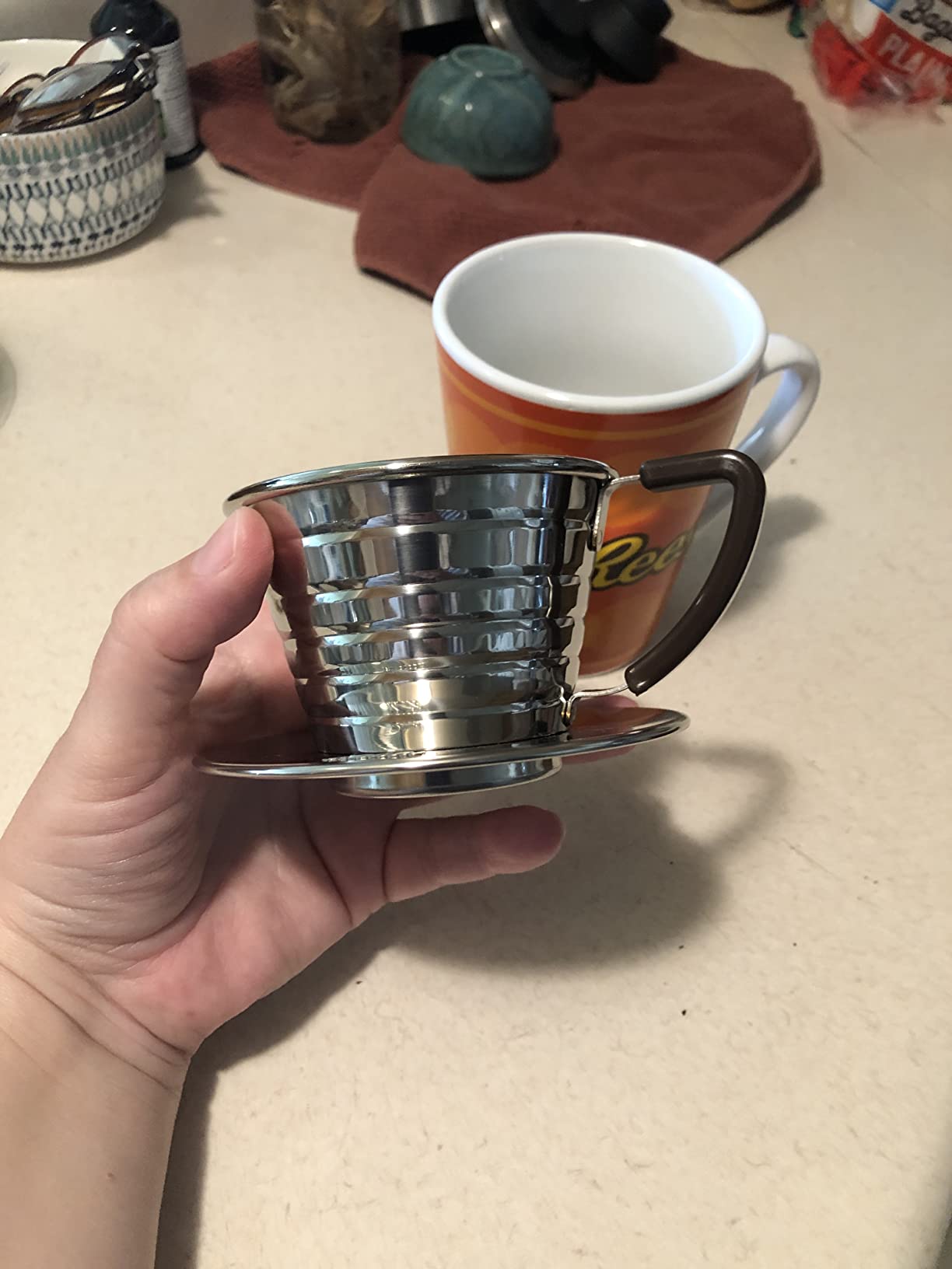 Carita Kalita Stainless Steel Coffee Dripper Wave Series - 2-4 People, 185S, Made in Japan customer photo 1