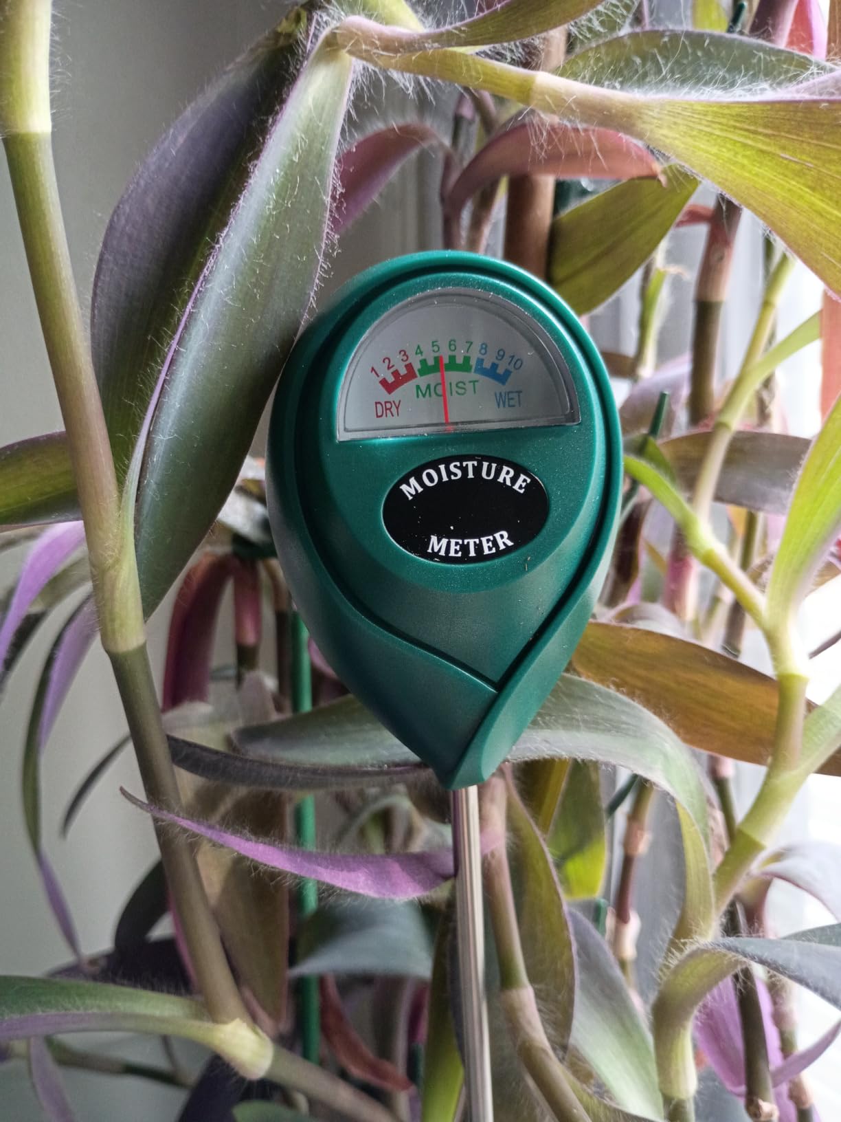 XLUX Long Probe Plant Soil Moisture Meter, Indoor Outdoor use, Battery-Free | longer stem for deeper use, instant read, anti-rust 304 SST probe, Easy-to-Read Display, Single-Probe, less hurts to roots customer photo 1