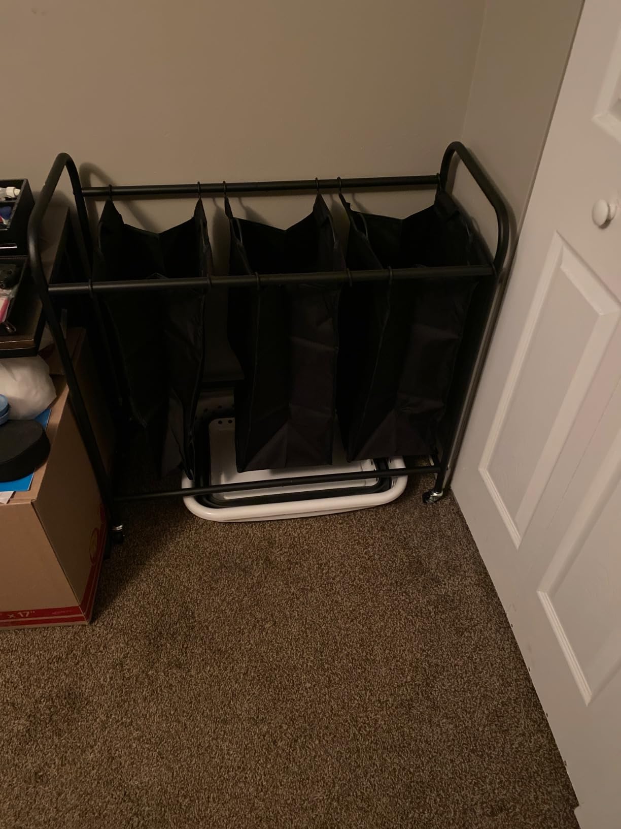 LINZINAR 3 Section Laundry Hamper, Black Laundry Basket 135L Laundry Sorter customer photo 1