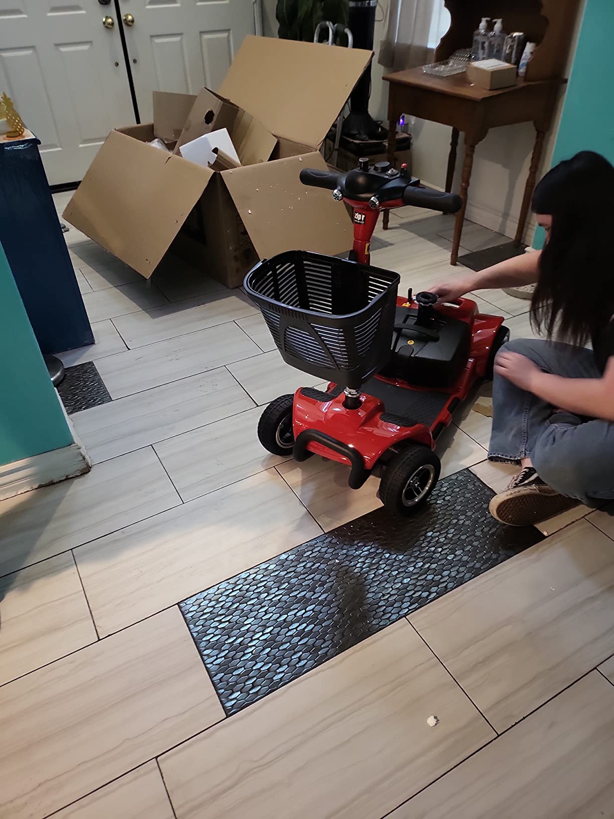 Zipr Roo 4 Wheel Mobility Scooter - 29 lbs Heaviest Piece - Powered Wheelchair - Compact Heavy Duty Mobile for Travel, Seniors, Adults, Handicapped - Long Range Battery with Charger Basket Included customer photo 1