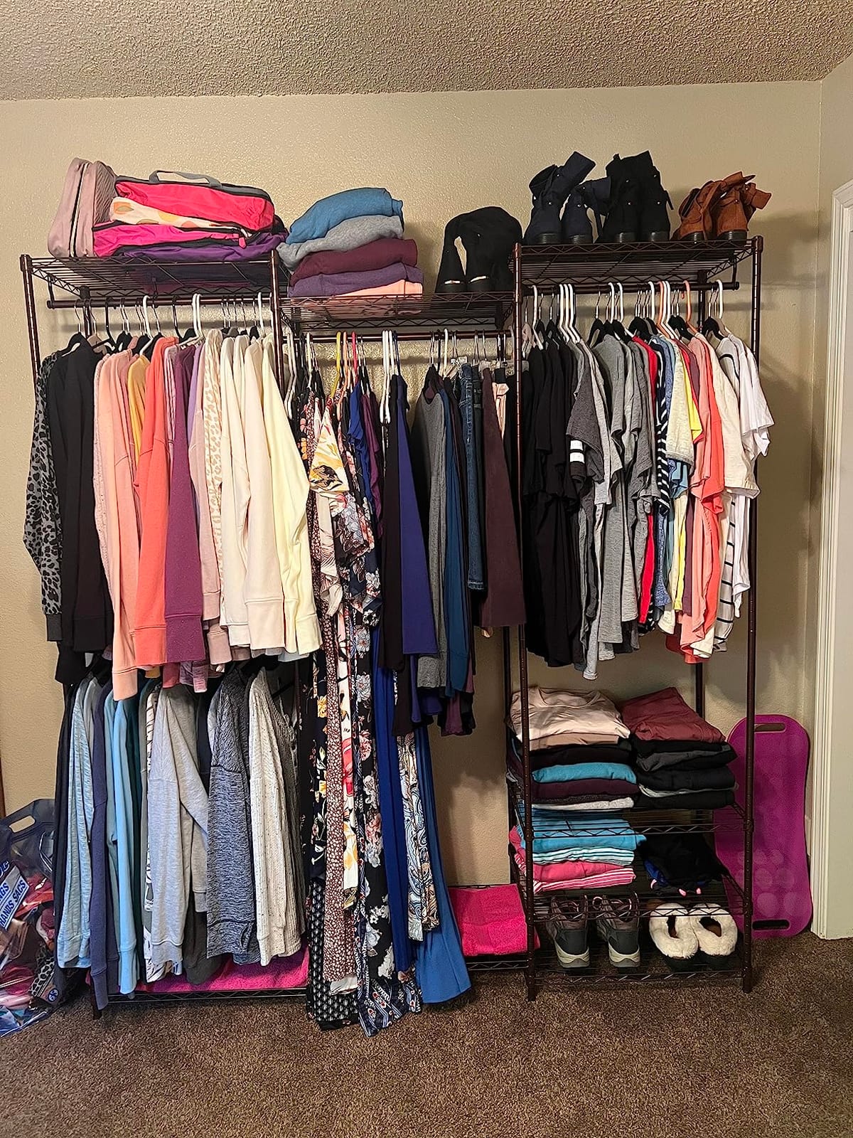 VIPEK V5 Heavy Duty Clothes Rack, Freestanding Modular Closet System, Black | 890 lbs Load, 4 x 23.6 in hanging rods, 8 x shelves (2 adjustable), Supports expansion with accessories customer photo 1