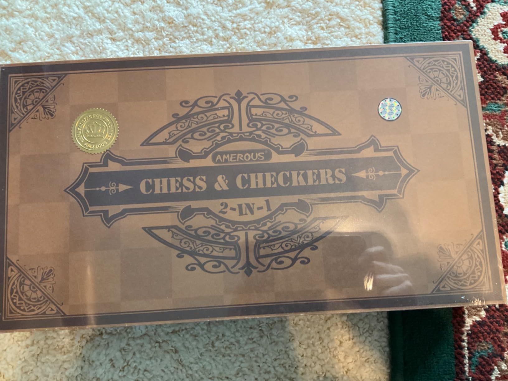 AMEROUS Magnetic Wooden Chess and Checkers Game Set, 15 Inches (2 in 1) Chess Board Games, 2 Extra Queens - Gift Package - Game Pieces Storage Slots, Beginner Chess Set for Kids, Adults customer photo 2