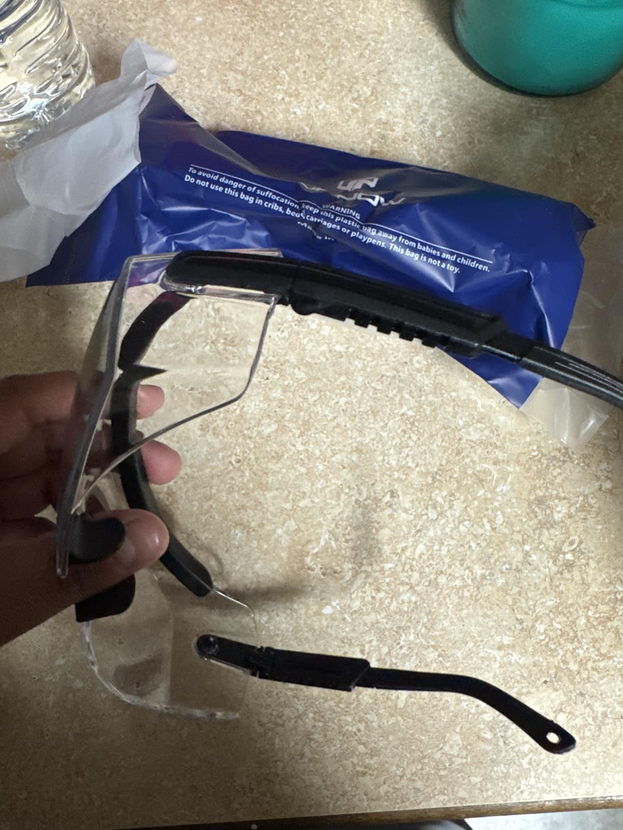 UKNOW Safety Goggles Over Glasses, Anti Fog Safety Glasses with Clear Wraparound Lens, ANSI Z87.1 Protective Eyewear customer photo 1