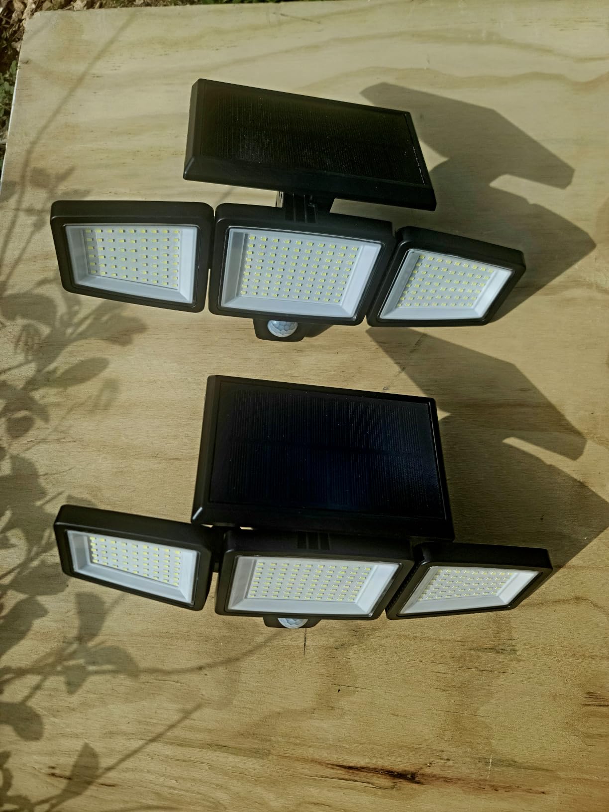Tuffenough Solar Outdoor Lights 2500LM 210 LED Security Lights with Remote Control,3 Heads Motion Sensor Lights, IP65 Waterproof,270° Wide Angle Flood Wall Lights with 3 Modes(2 Packs) customer photo 2