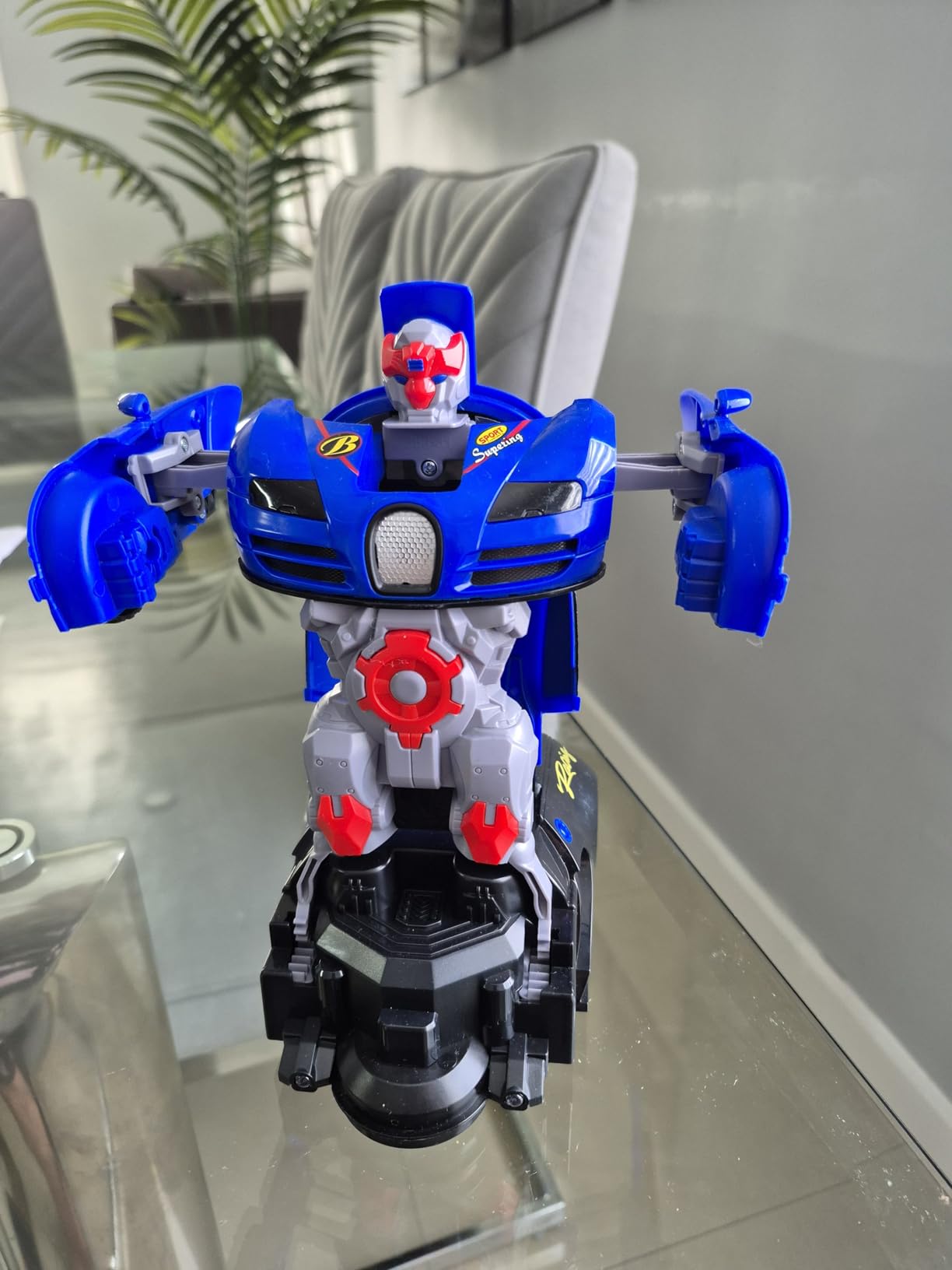 FDJ Remote Control Car - Transform Toys Car Robot, One Button Deformation to Robot with Flashing Light, 2.4Ghz 1:18 Scale Transforming Police Car Kids Toys with 360 Degree Rotating, Girls Boys Toys customer photo 2