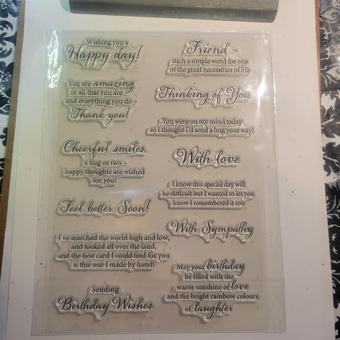 Phrase Sentiment Thinking of You with Sympathy Friends Birthday Rubber Stamps Clear Stamps for Card Making Decoration and DIY Scrapbooking -A1886 customer photo 1