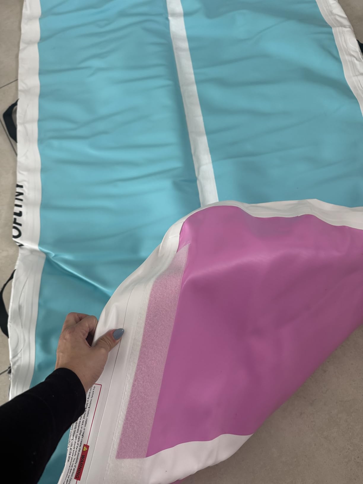 VOFiTNY Inflatable Gymnastics Air Mat Tumble Track with Pump for Training customer photo 2