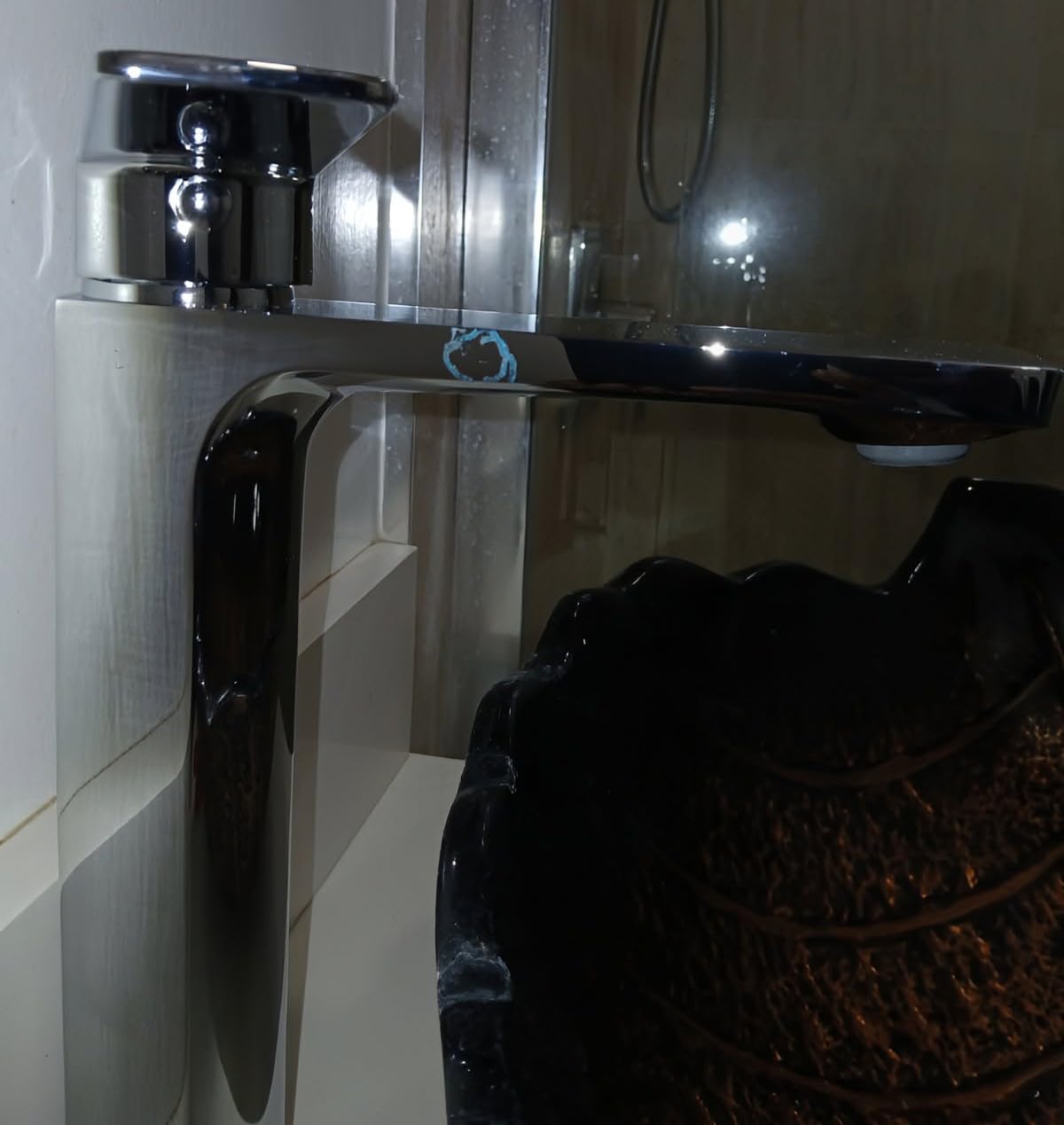 VOTON Chrome Vessel Sink Faucet Tall Single Handle Bathroom Vanity Sink Faucet, Rv Bathroom Faucets Lavatory Vessel Faucet Basin Mixer Tap, Solid Brass 1.2 GPM customer photo 1