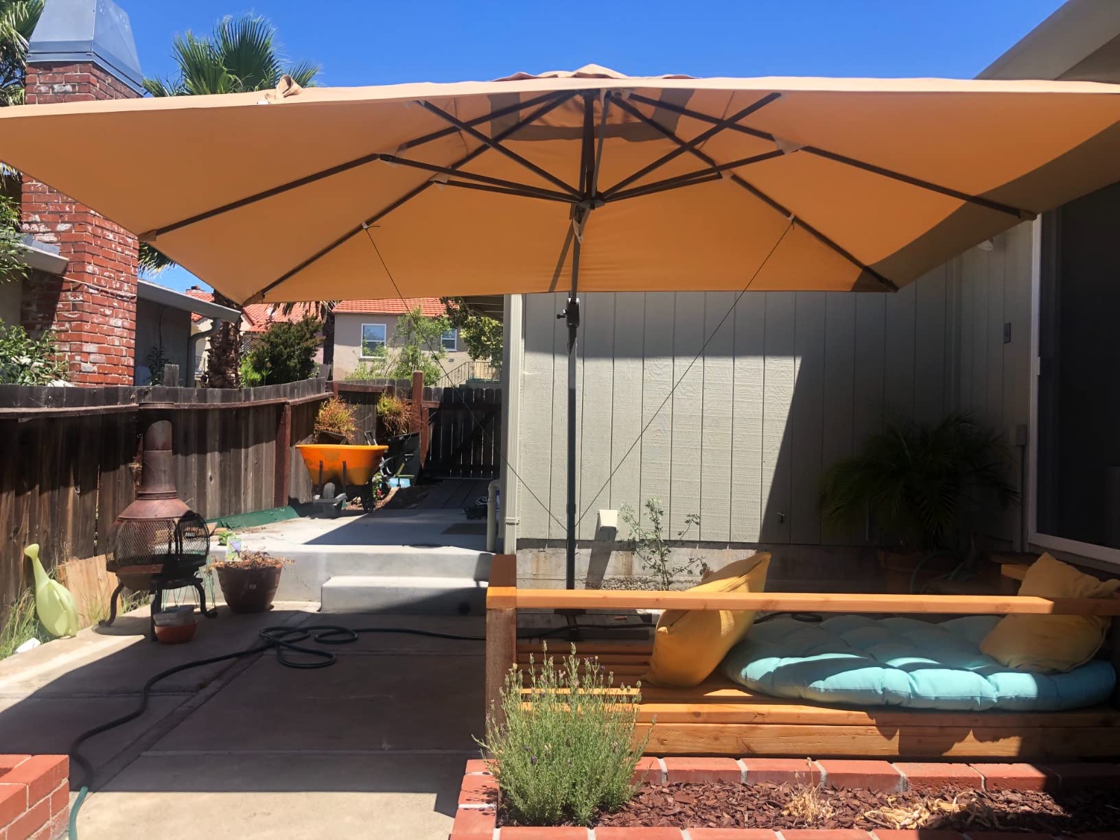 Sunnyglade 10x13Ft Cantilever Patio Umbrella Rectangular Deluxe Offset Grey customer photo 2