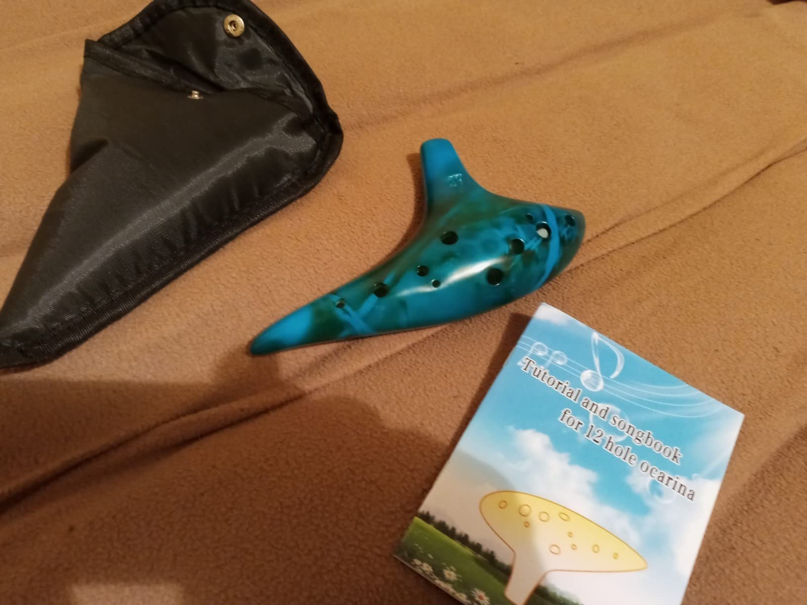 Ocarina, 12 Holes Alto C Key Ceramic Ocarinas with Songbook Neck Strap Bag, Musical Instrument for Adults (Yellow) customer photo 1