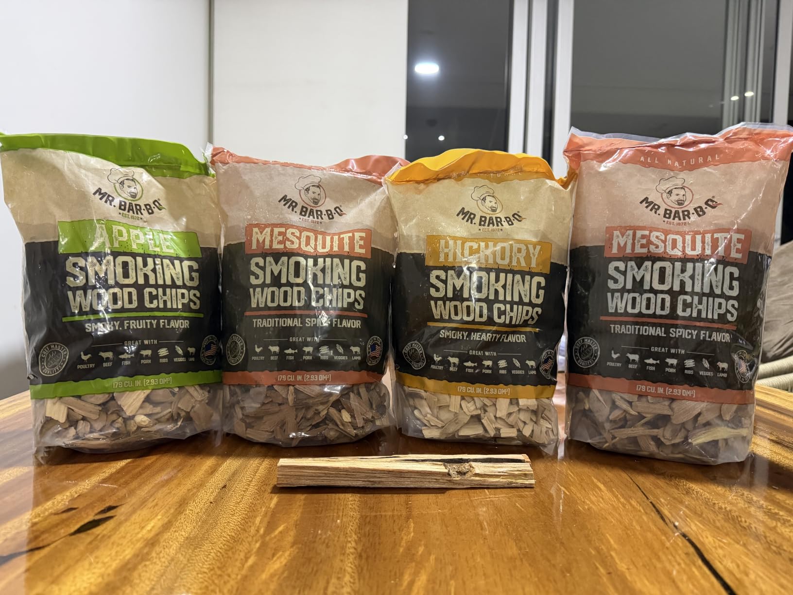 Wood Smoker Chips Bundle of 3 Flavors - Apple, Mesquite & Hickory Wood Chips by Mr. Bar-B-Q, Can be Used on Gas & Charcoal Grill, Variety of Flavors for Smokers, Grilling, BBQ, Camping (3 x 1.8 Lb Bag) customer photo 1