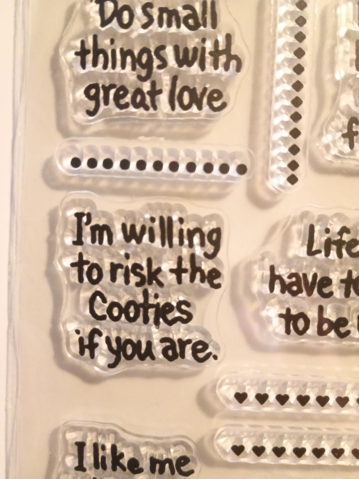 Chinco 4 Sheet Sentiments Rubber Clear Stamps Set for Card Making and DIY Scrapbooking Journaling 2 Acrylic Stamp Blocks with Grid Lines for Valentine Birthday Wedding Wife Husband Anniversary Card customer photo 2