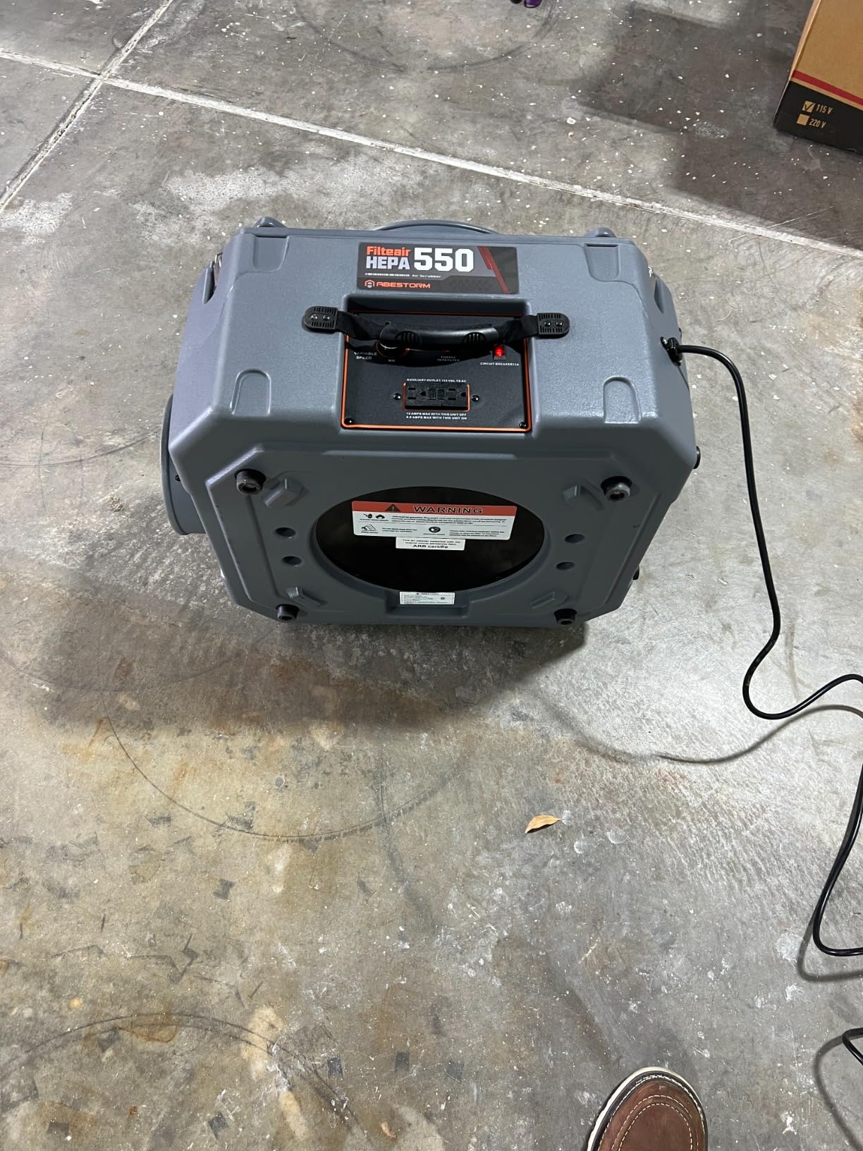 Abestorm HEPA 550 Air Scrubber with 3-Stage Filteration, GFCI Connection customer photo 1