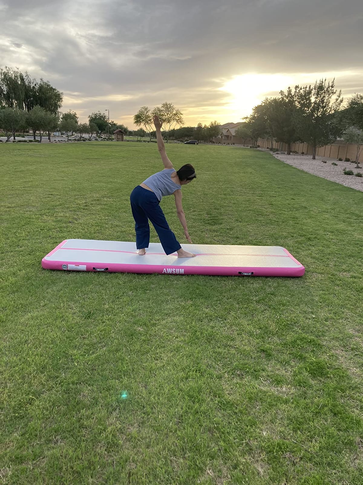 AWSUM Inflatable Gymnastics Mat, Tumble Track Air Mats with Pump customer photo 1